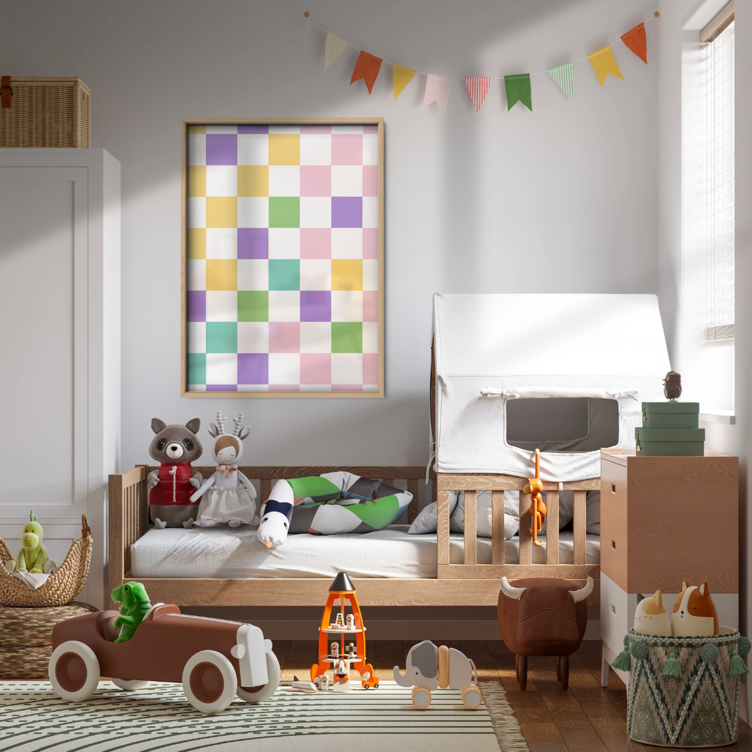 Confetti Checkerboard Nursery Print