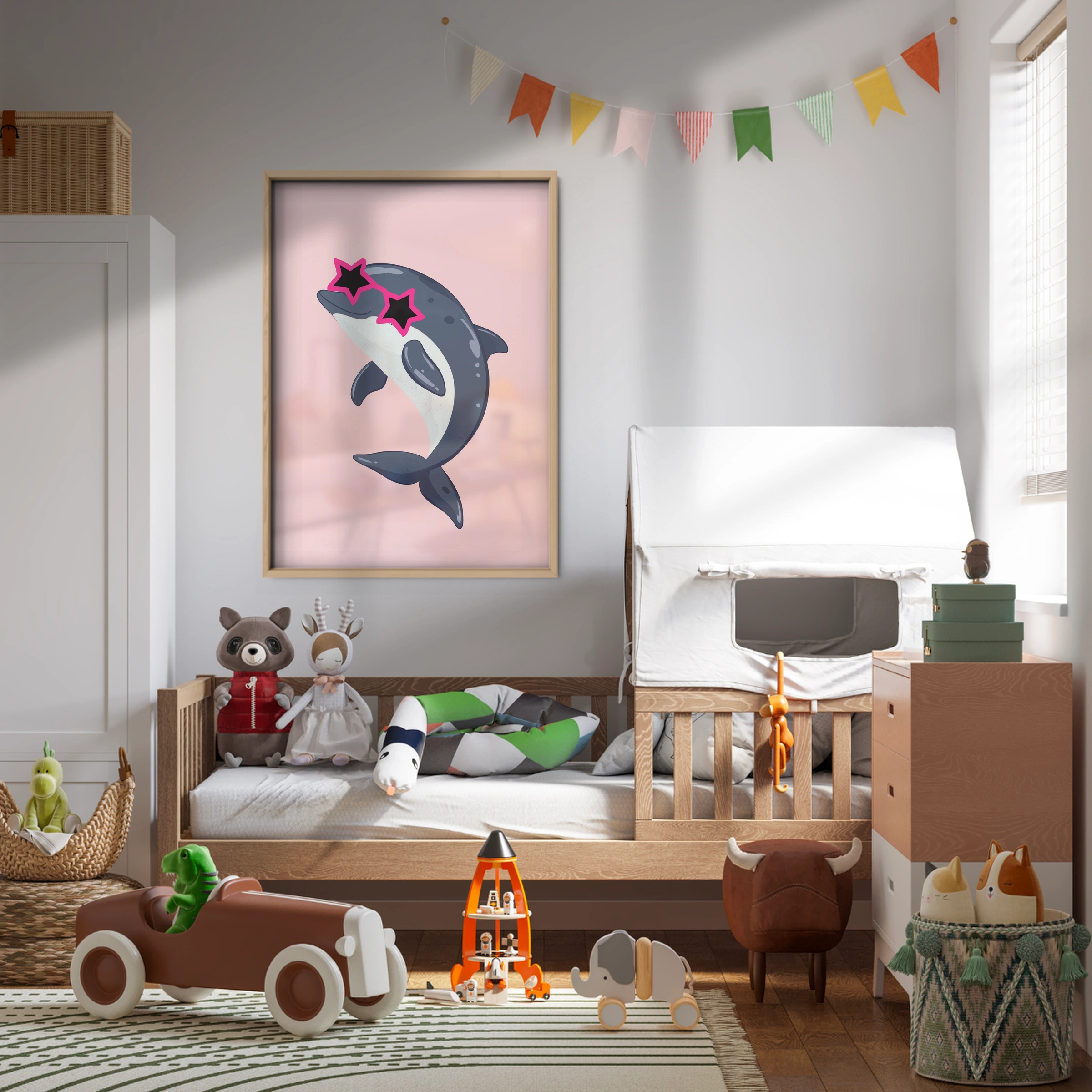 Cool Dolphin Nursery Print