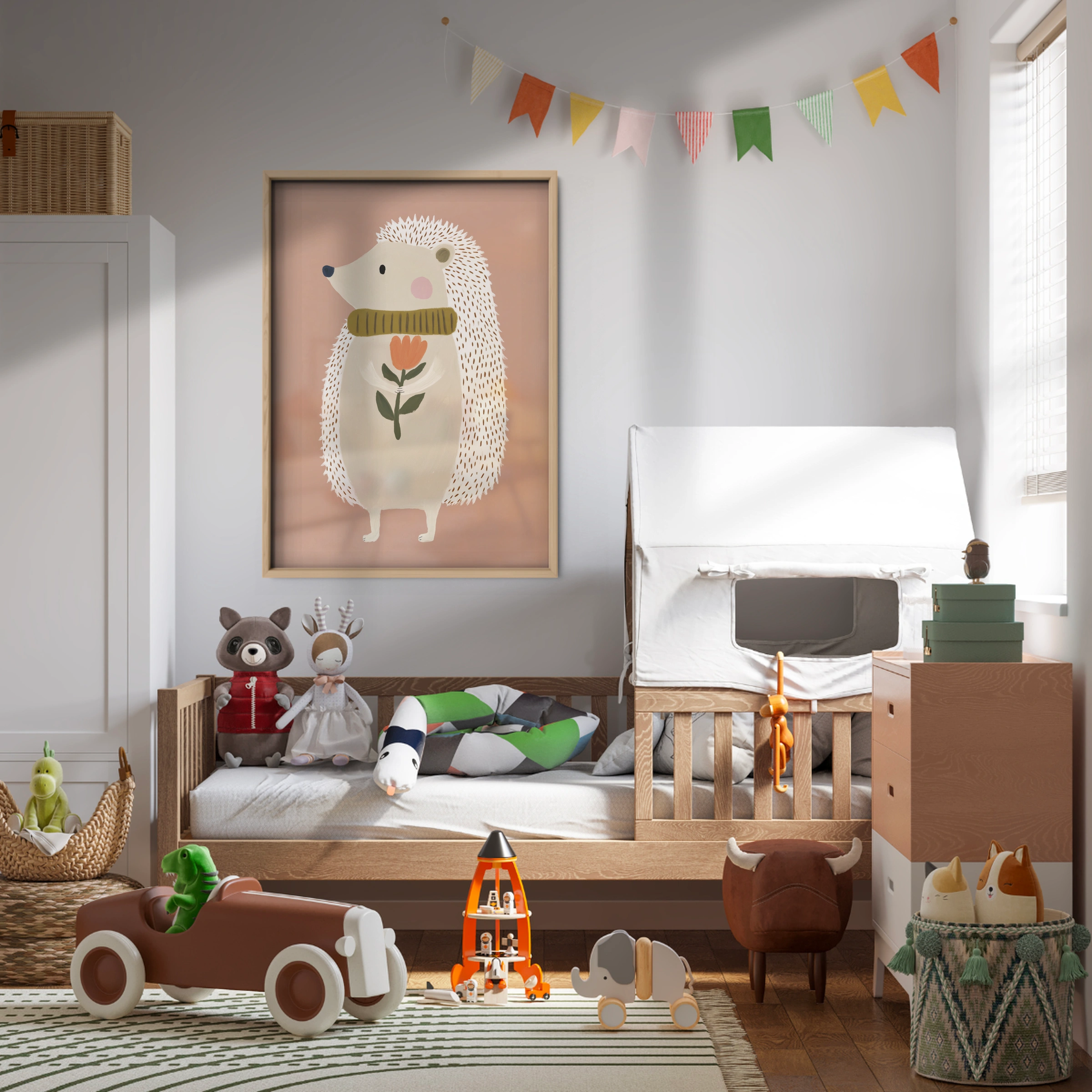 Cosy Hedgehog Nursery Print
