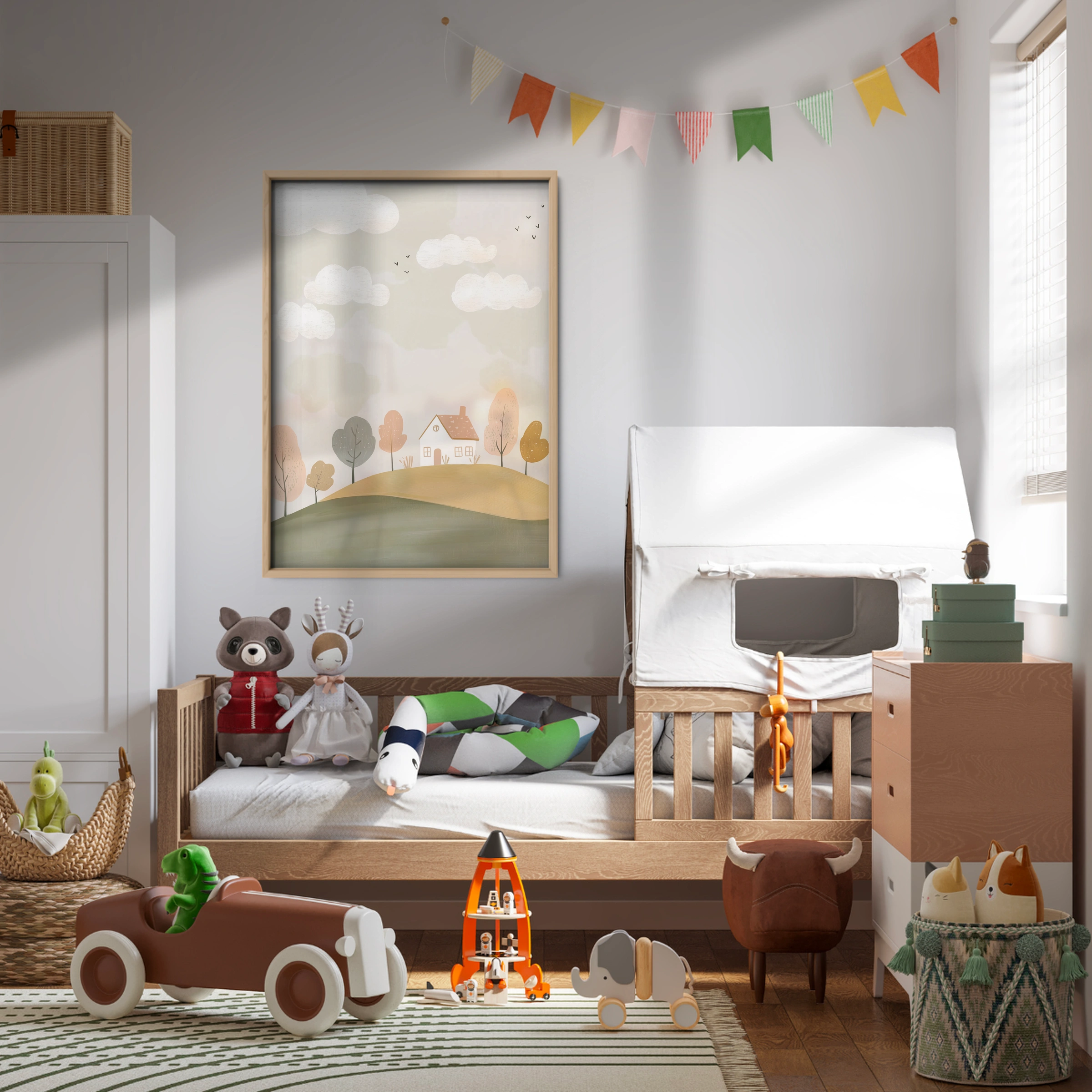 Countryside Village Nursery Print