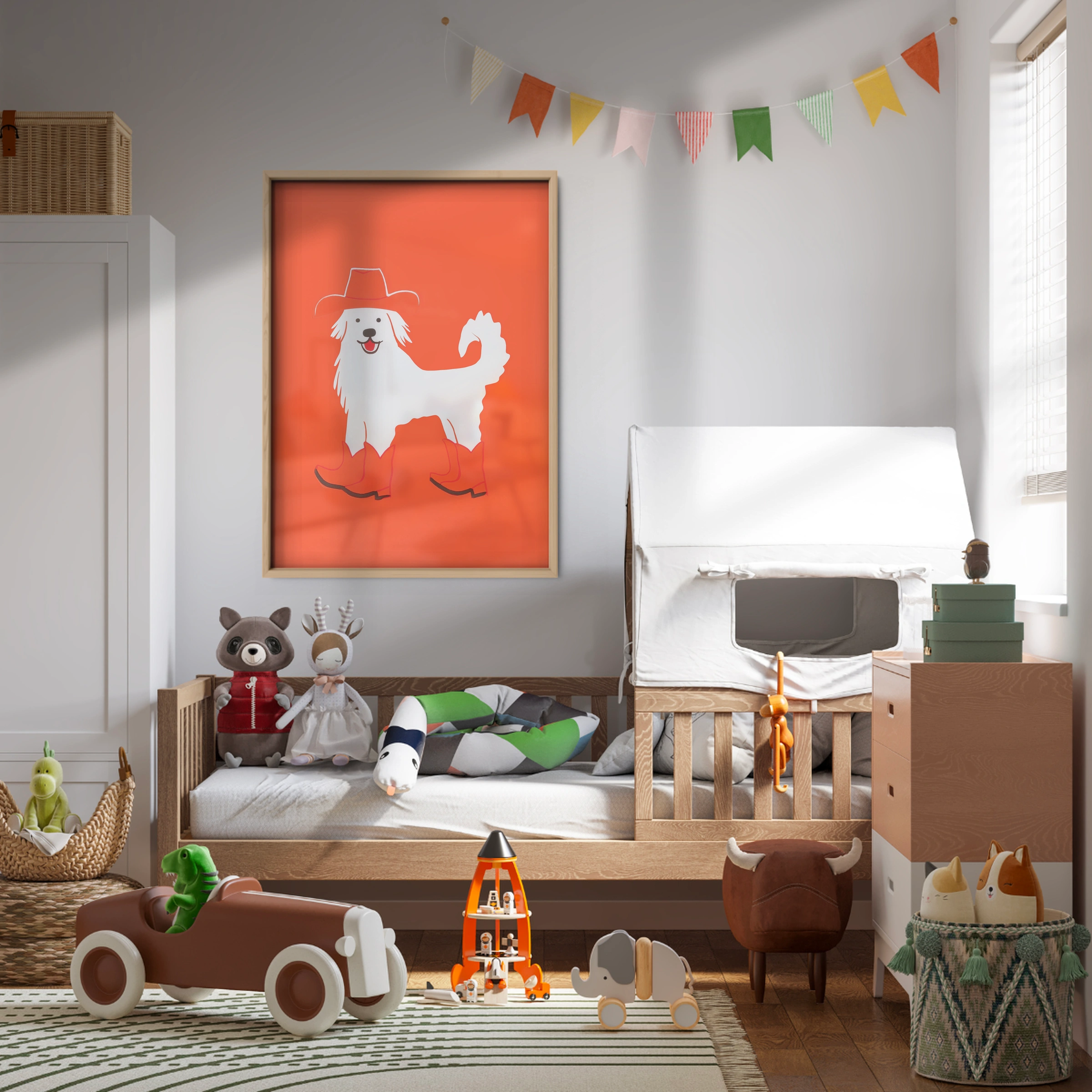 Cowboy Dog Nursery Print