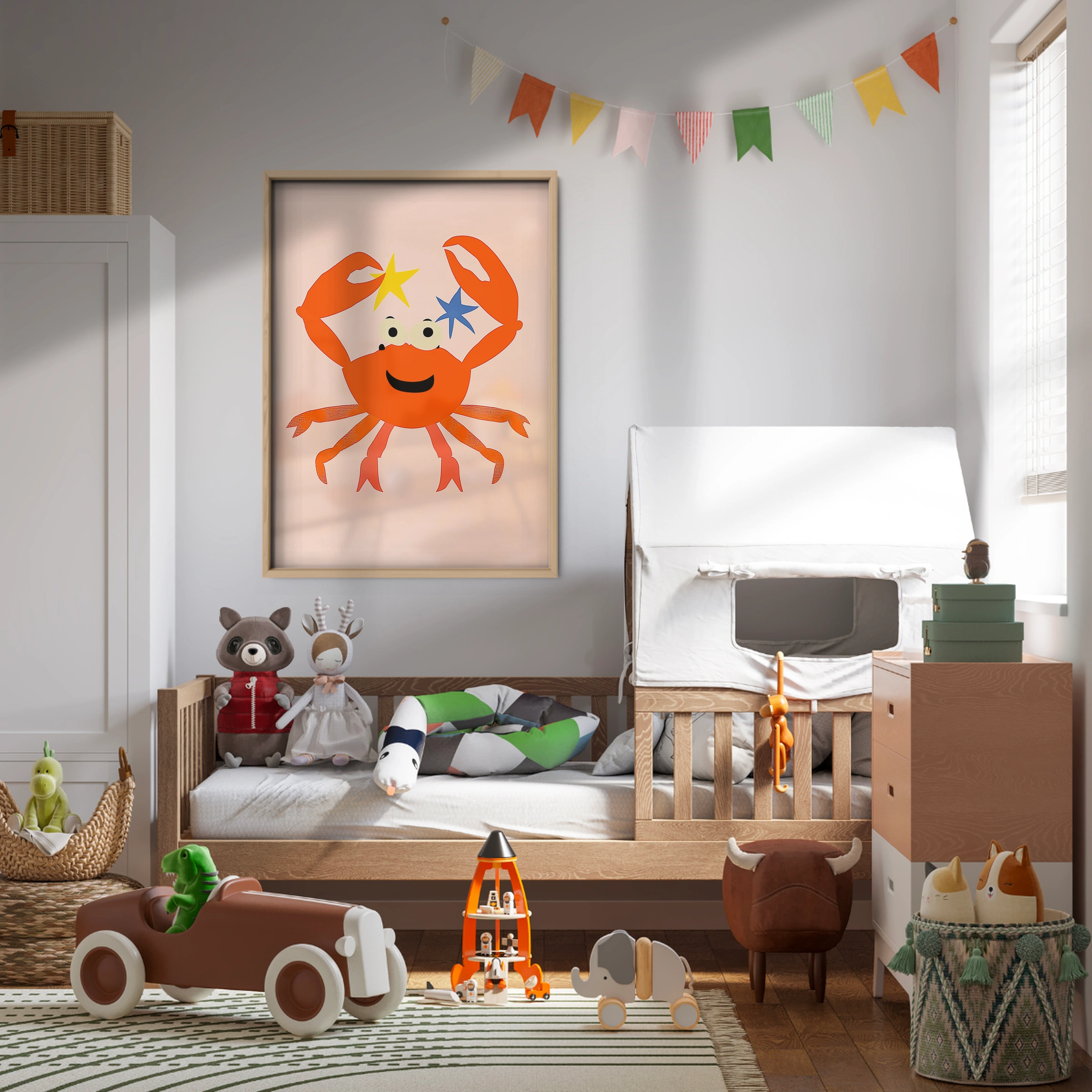 Crab with a Star Nursery Print