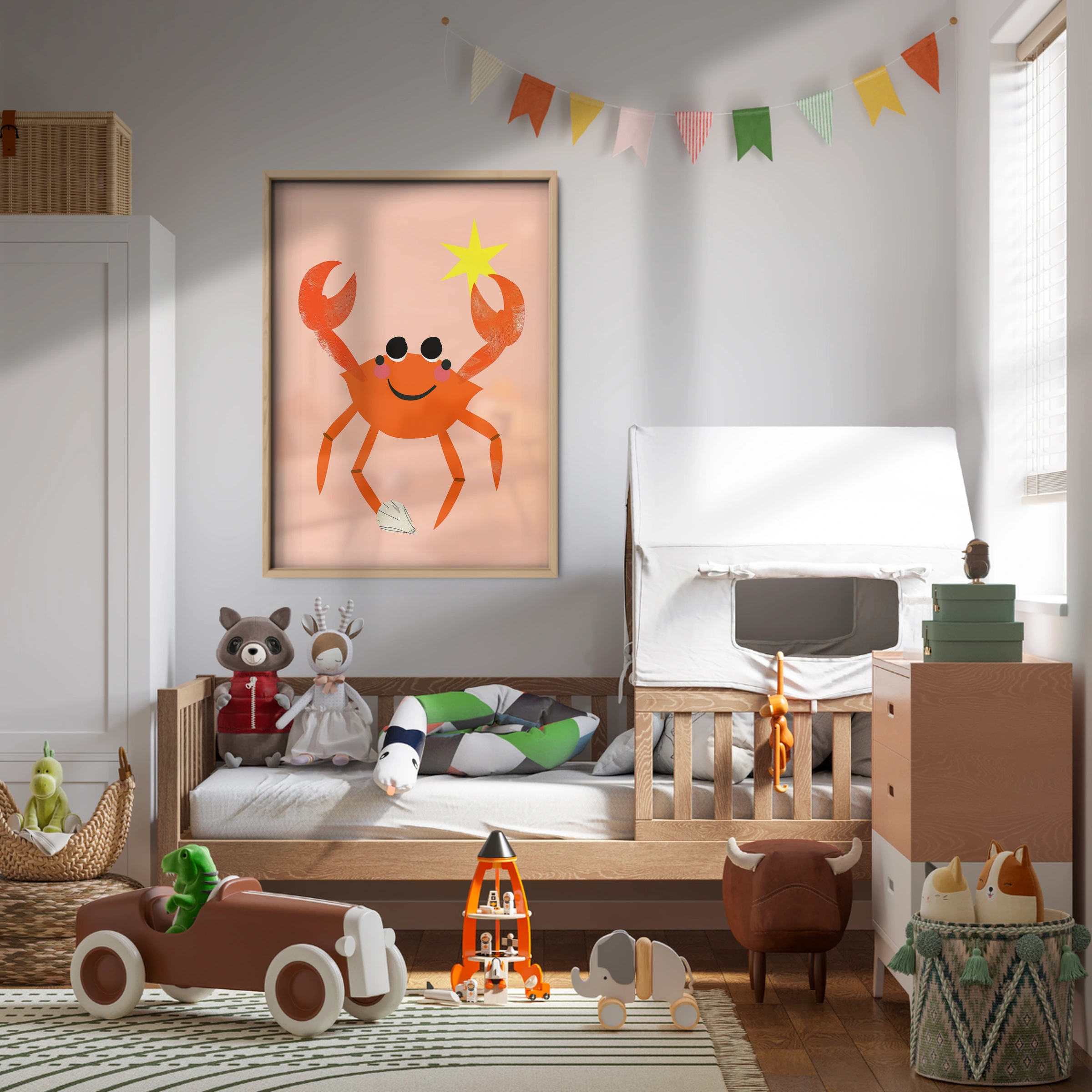 Crab with a Star Two Nursery Print