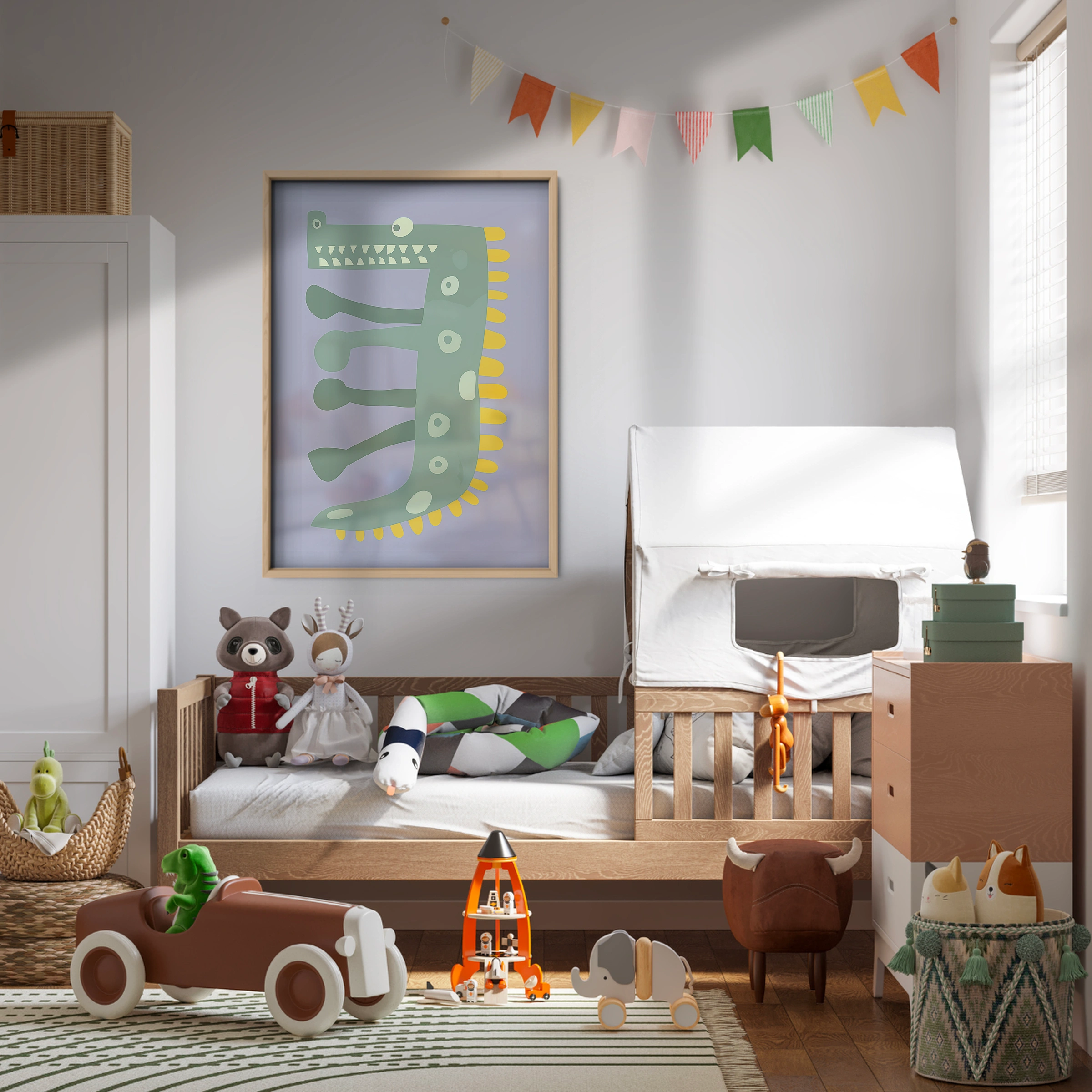 Crocodile Letter Two Nursery Print