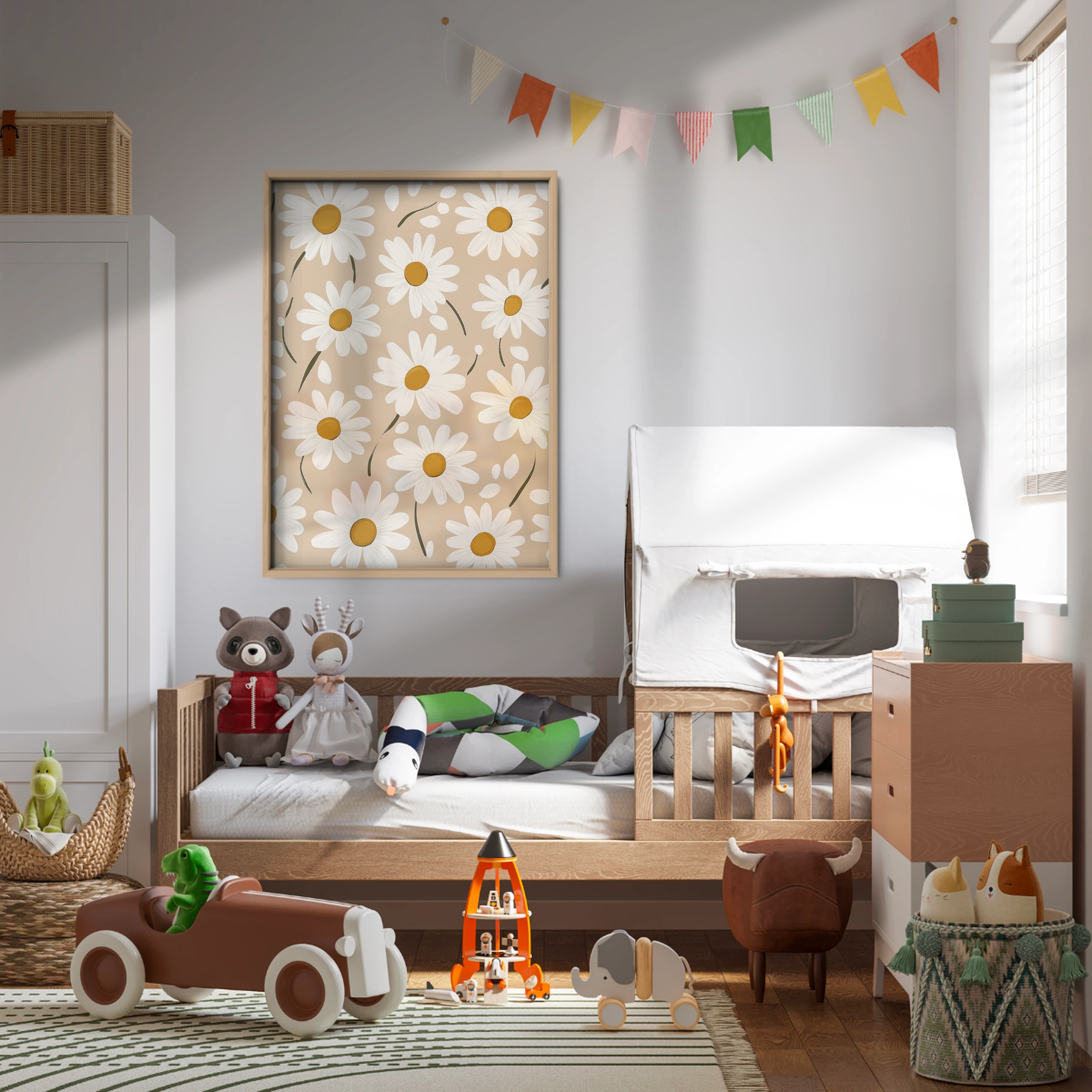 Daisy Field Pattern Nursery Print