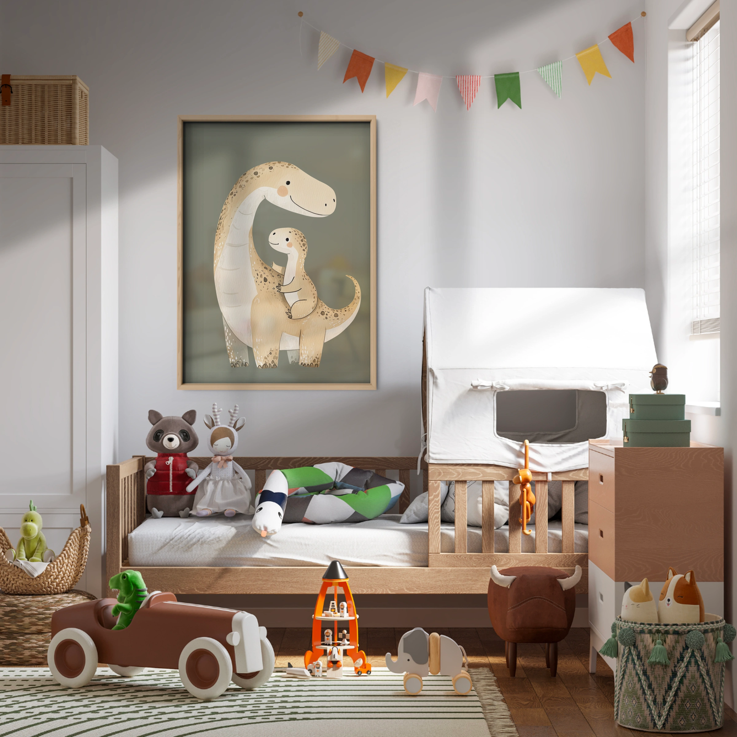 Dinosaur Friends Nursery Print