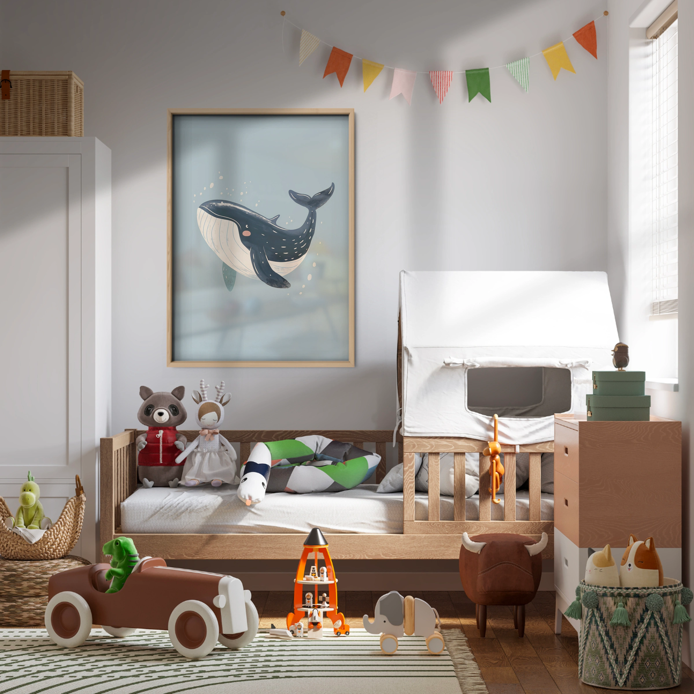 Diving Whale Nursery Print