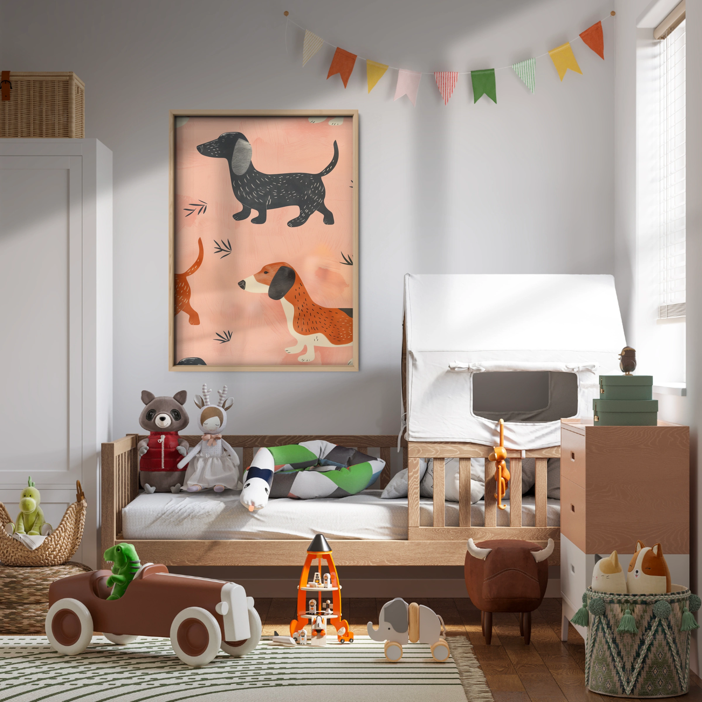 Dogs Pattern Nursery Print