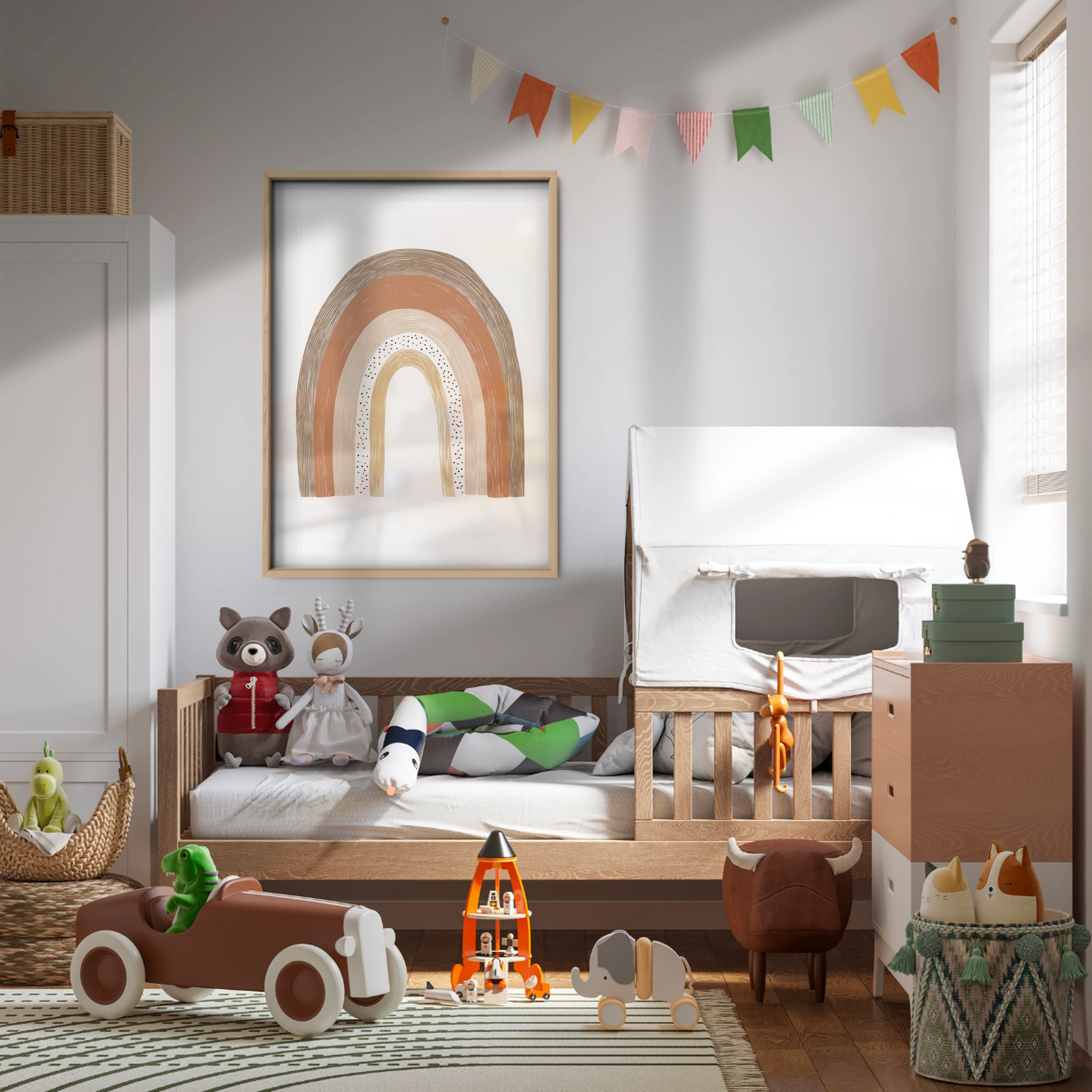 Earthy Rainbow Nursery Print
