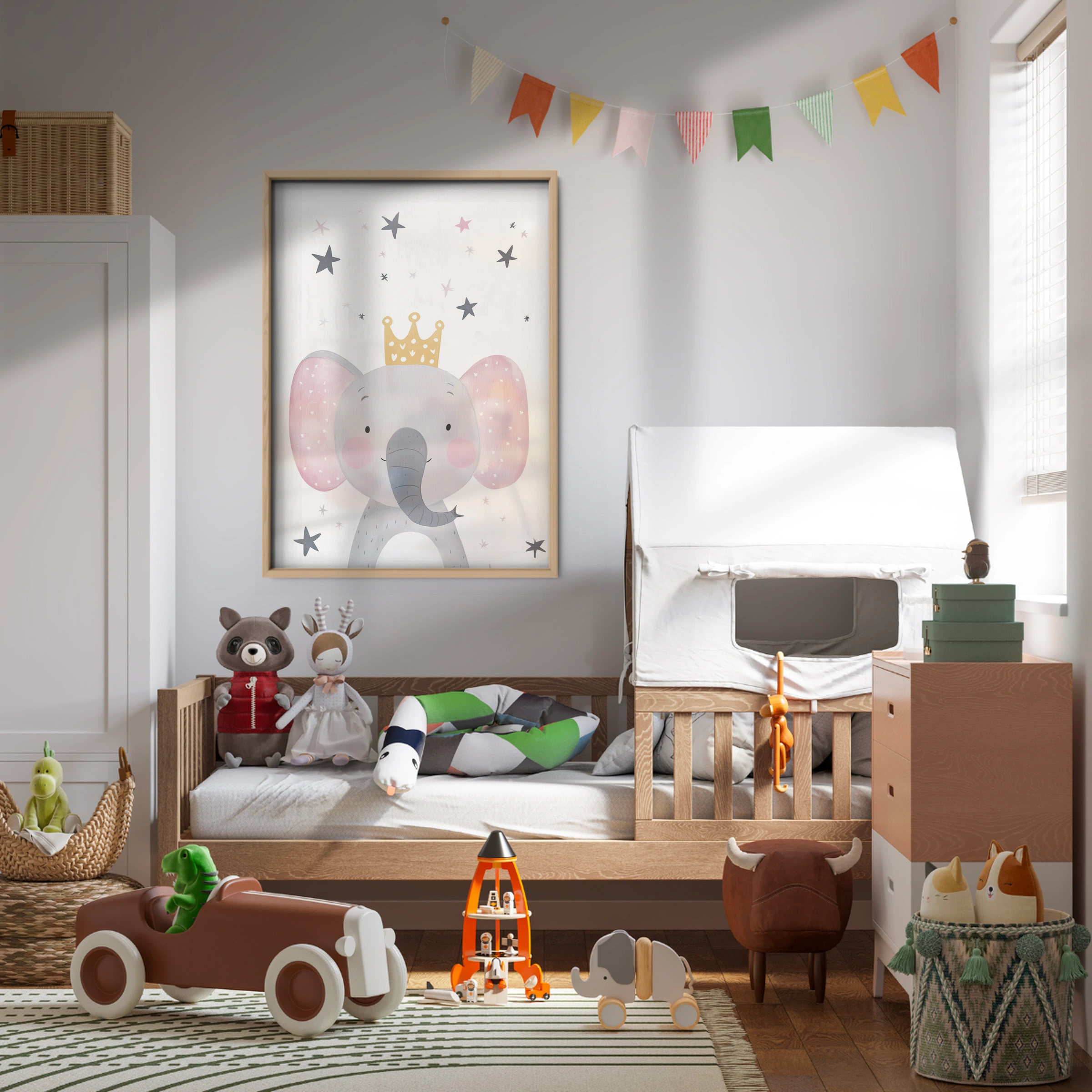 Elephant Princess Nursery Print