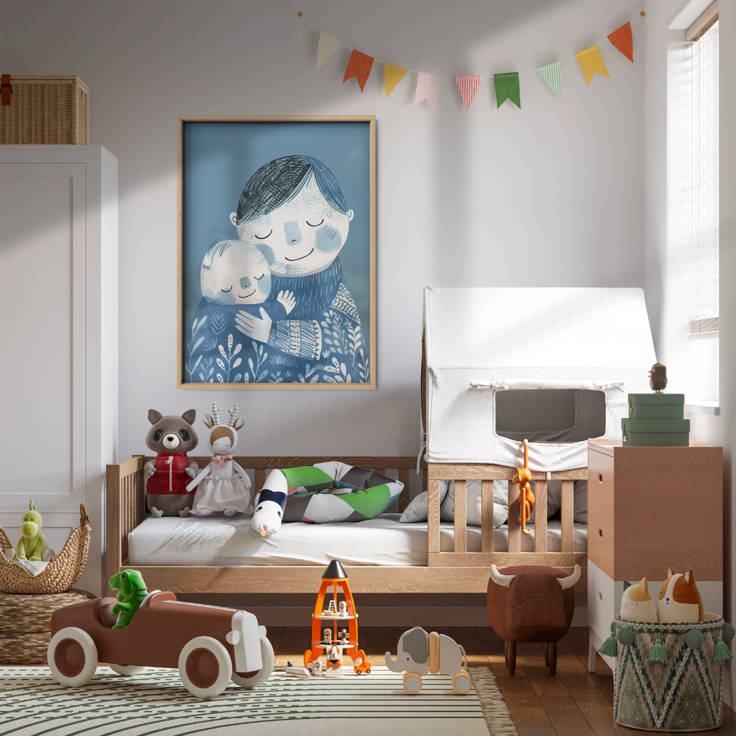 Father and Son Hug Nursery Print
