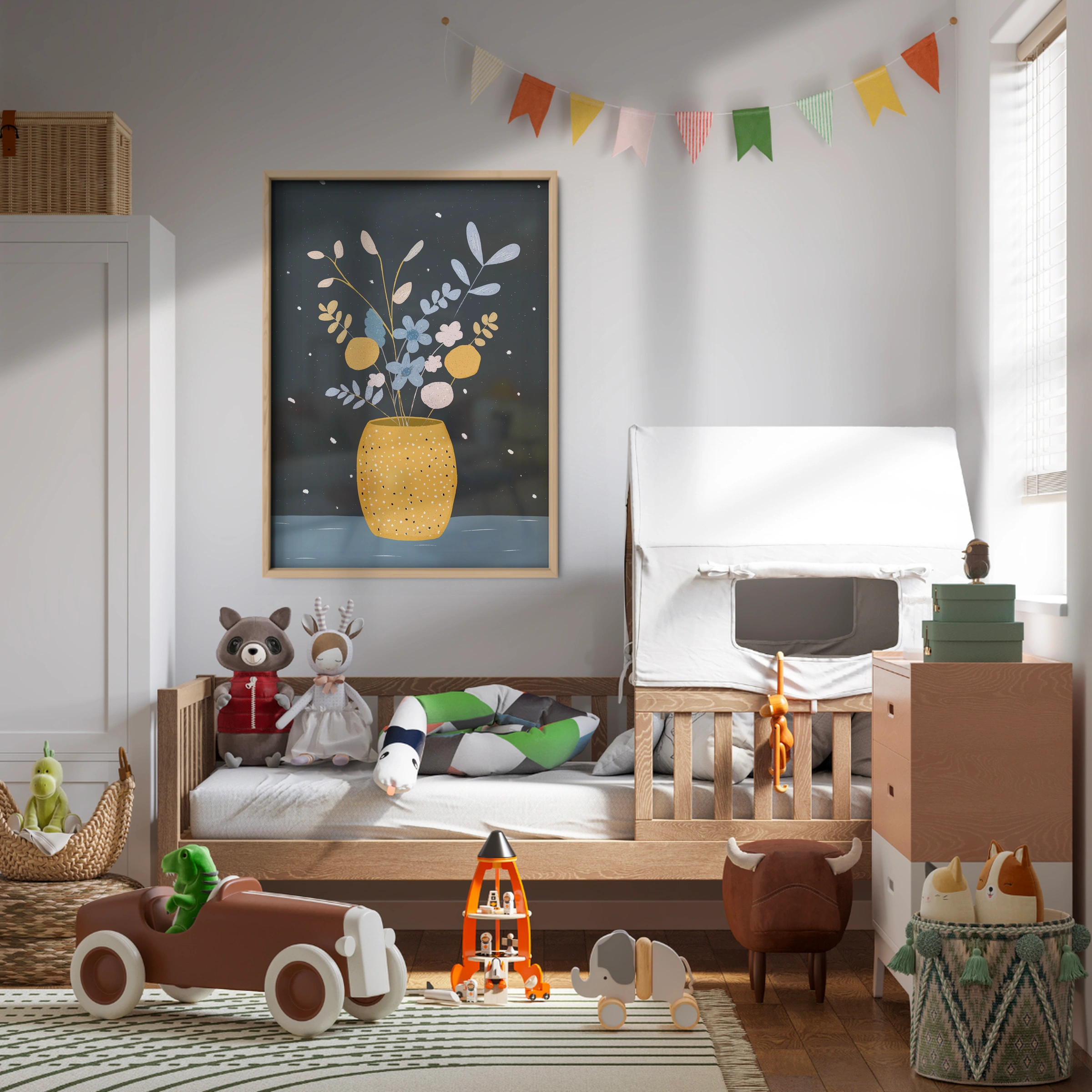 Flowers in a Vase Nursery Print