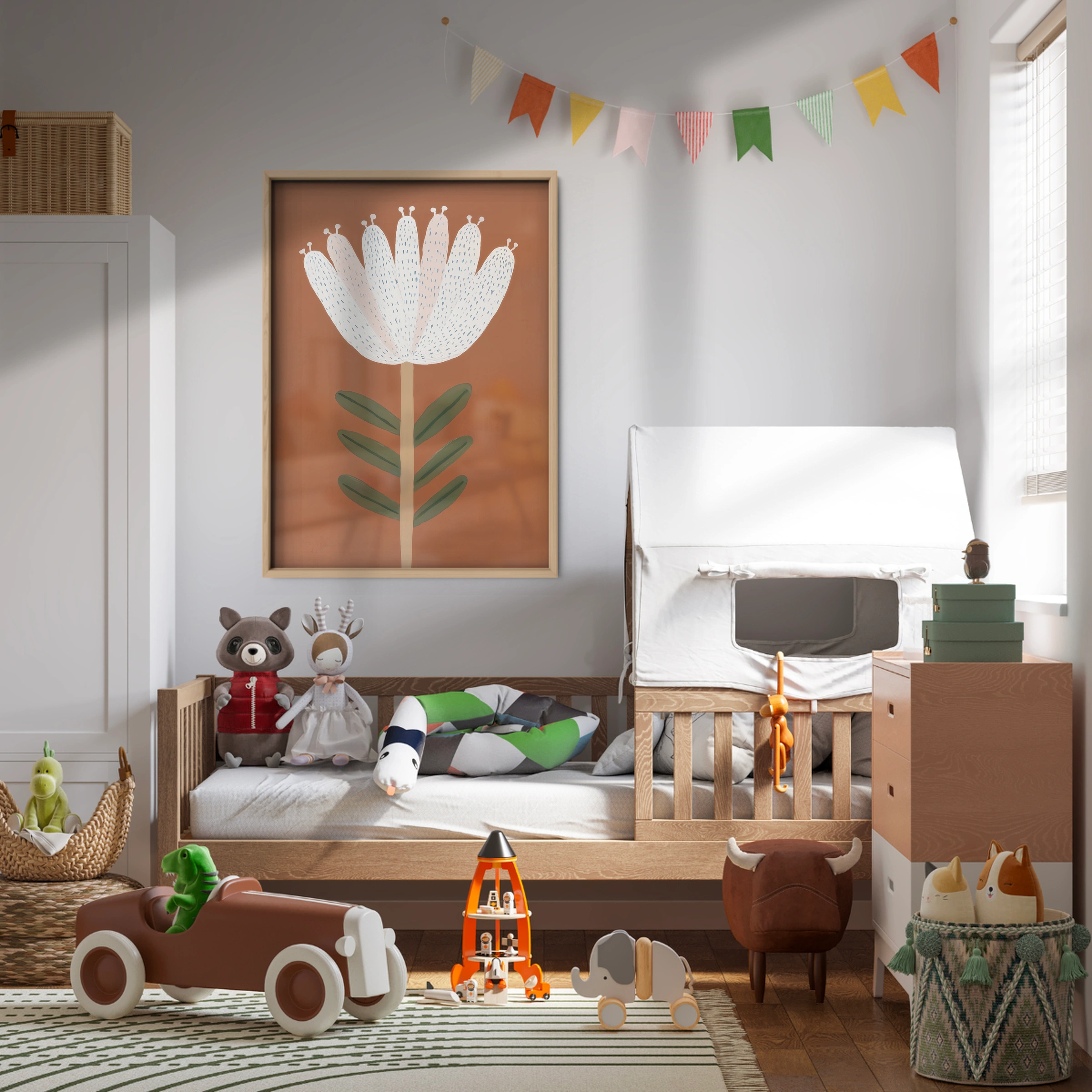 Folk Flower Nursery Print