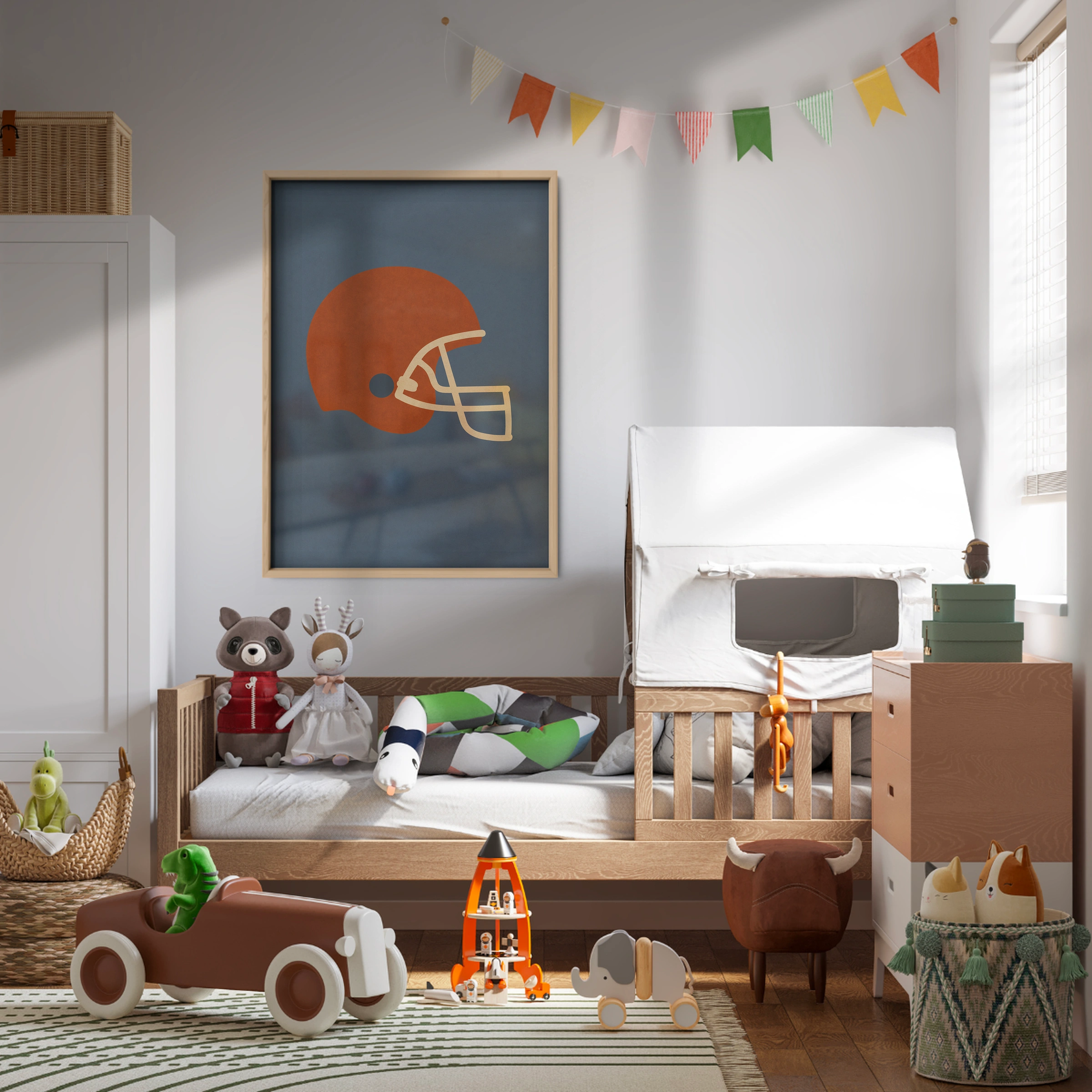 Football Helmet Nursery Print - kids room wall art print