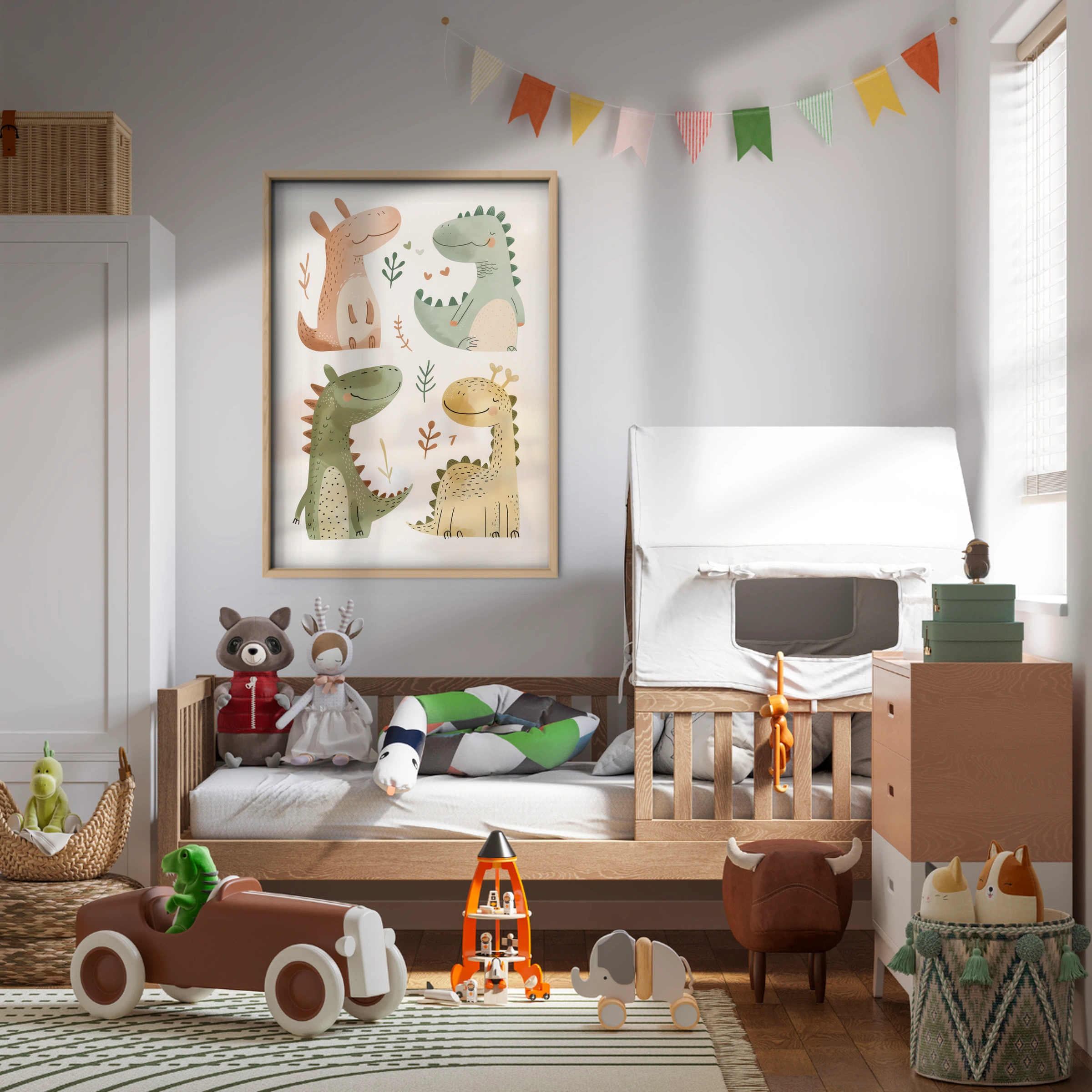 Friendly Green Dragon Nursery Print