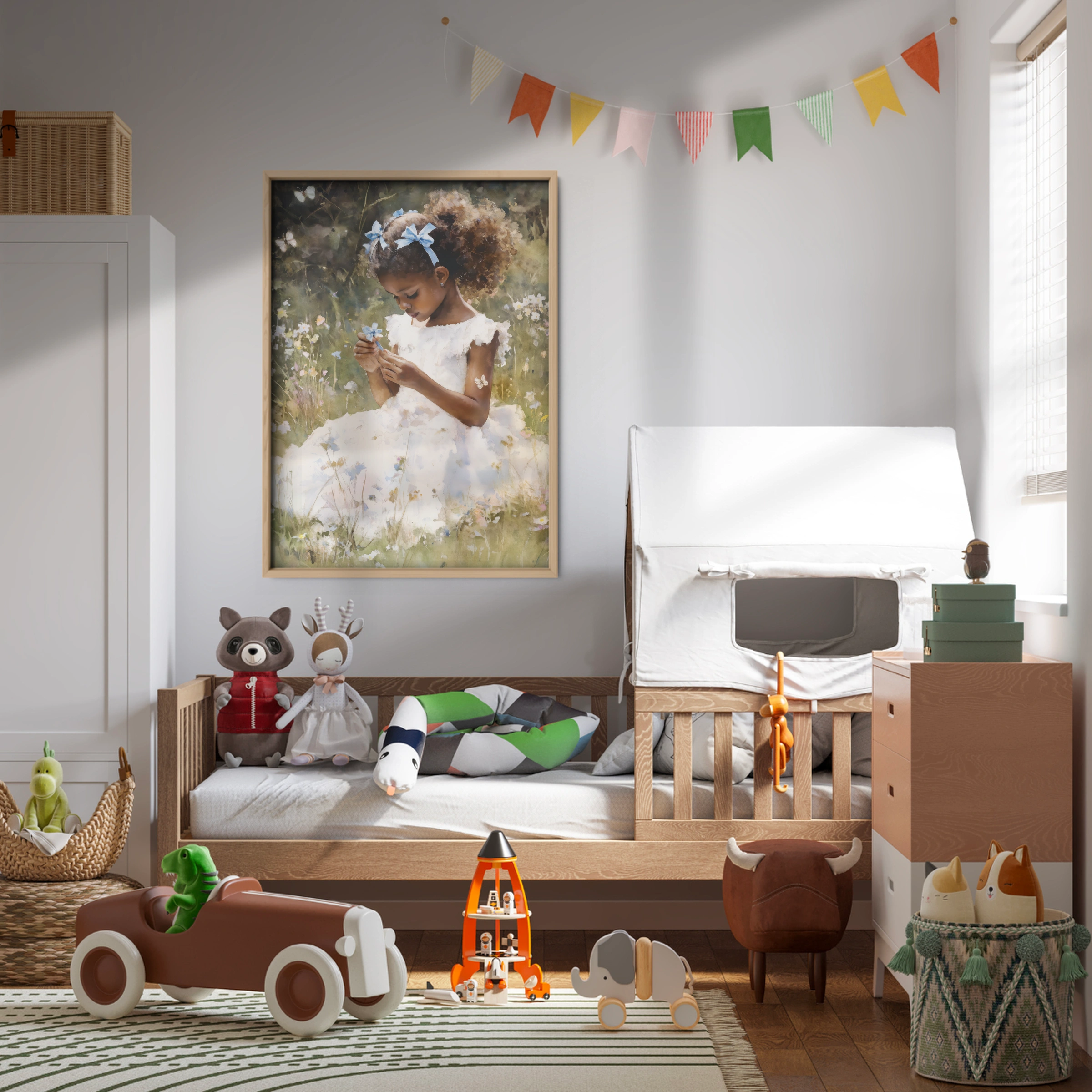 Girl in a White Dress Nursery Print