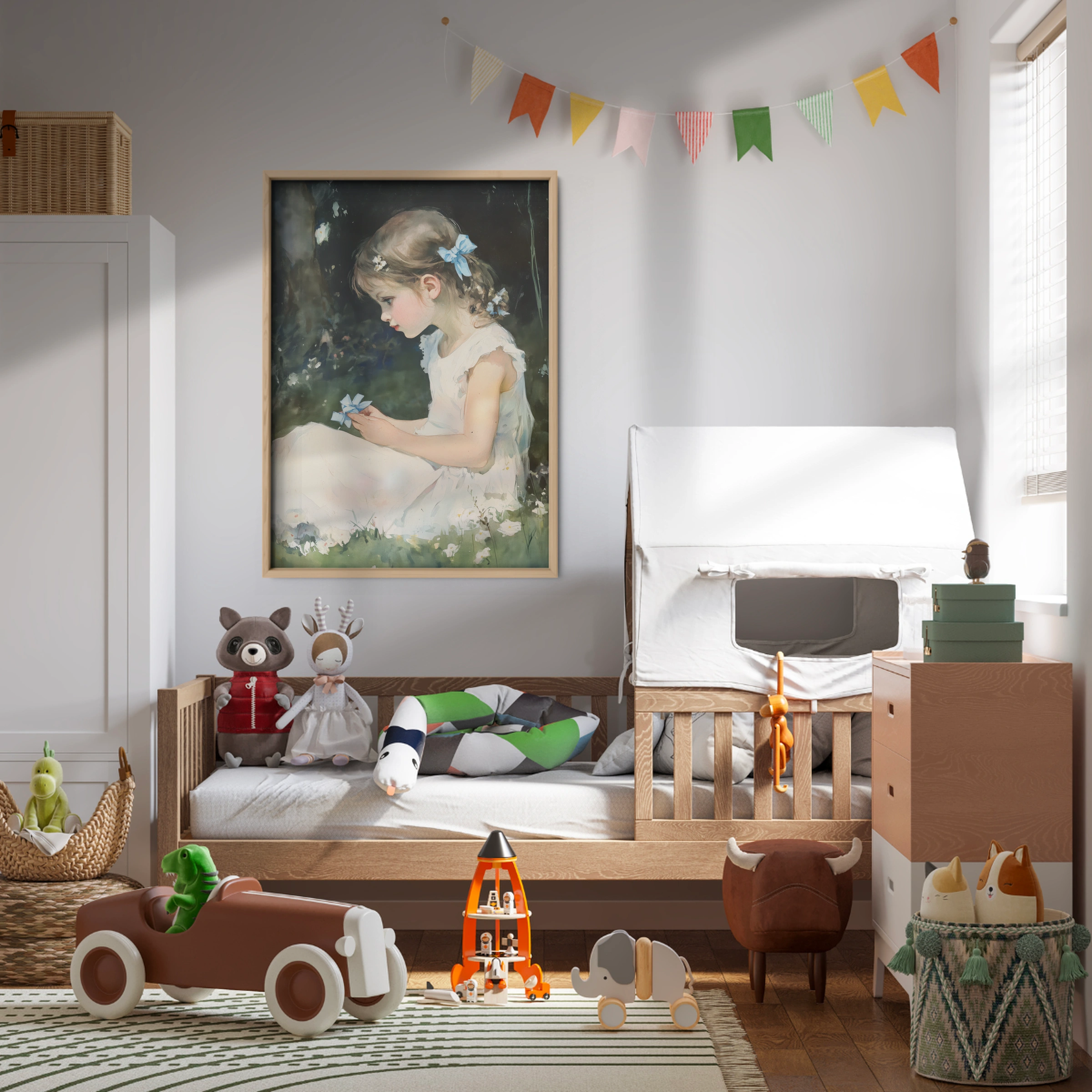 Girl in the Meadow Nursery Print