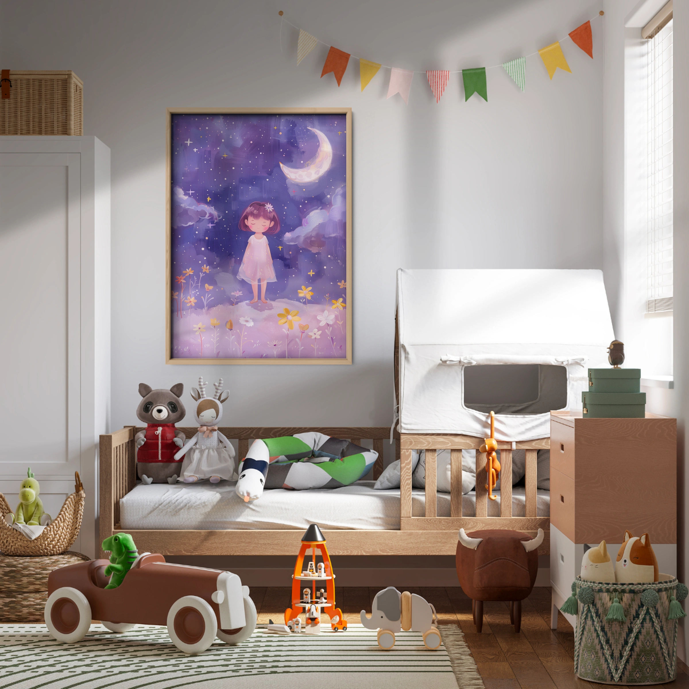 Girl in the Night Field Nursery Print