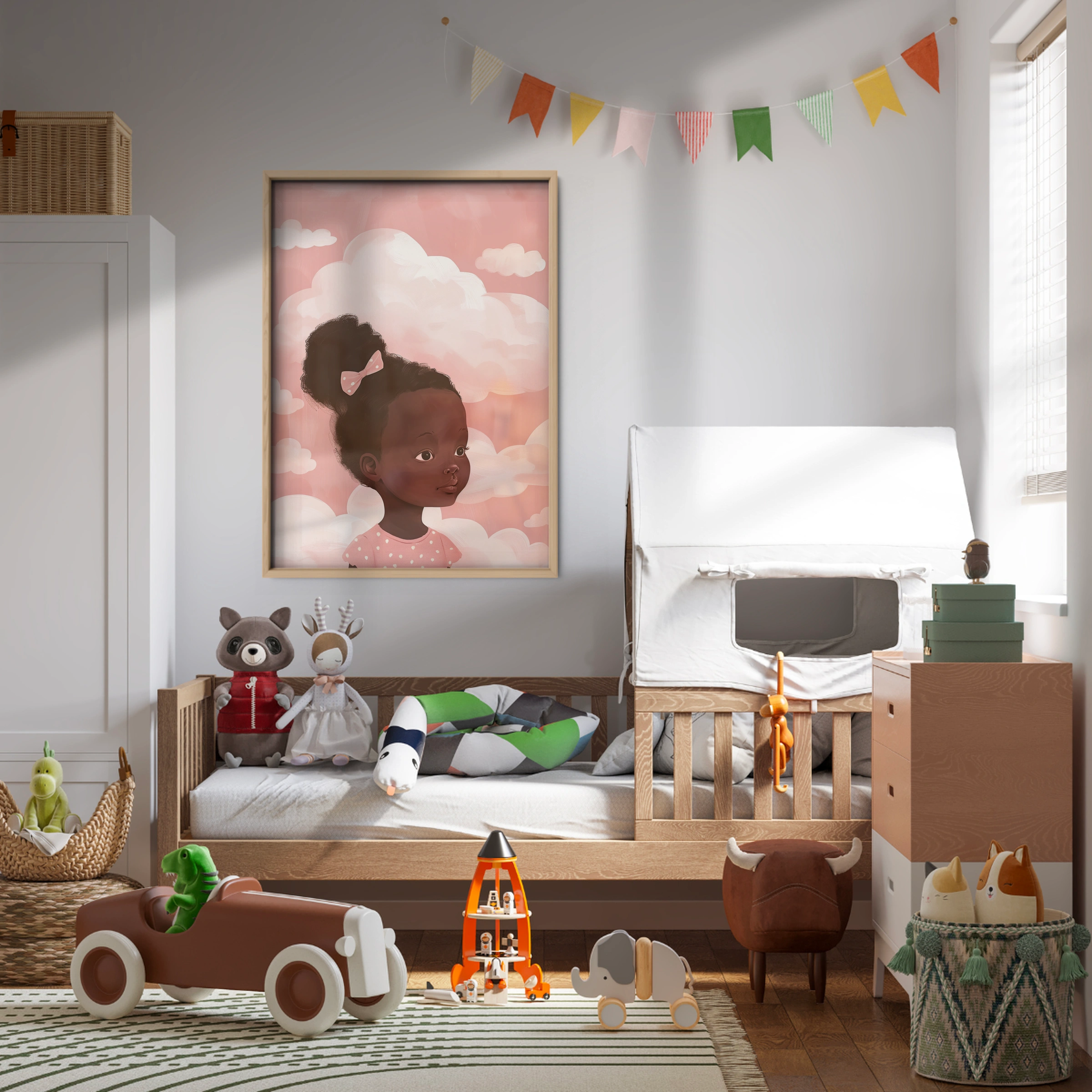 Girl with a Bow Nursery Print
