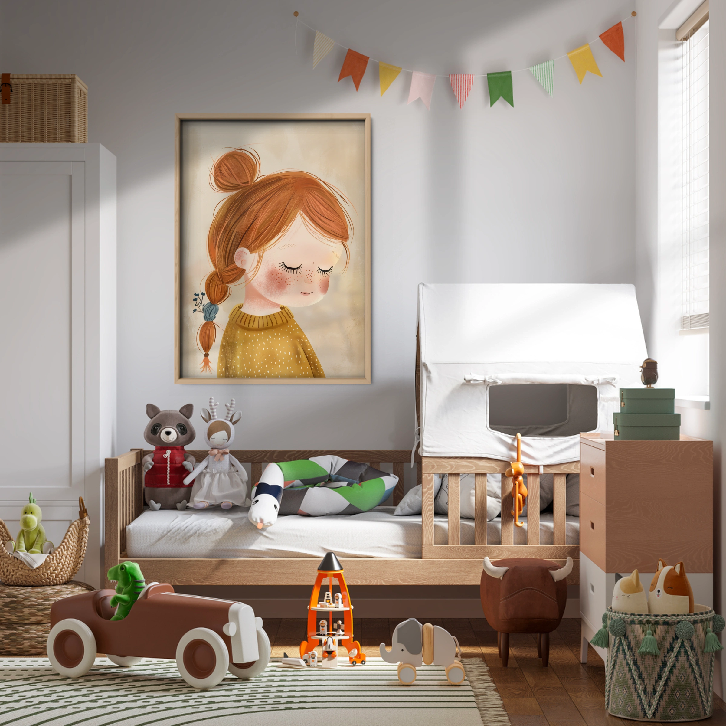 Girl with a Braid Nursery Print