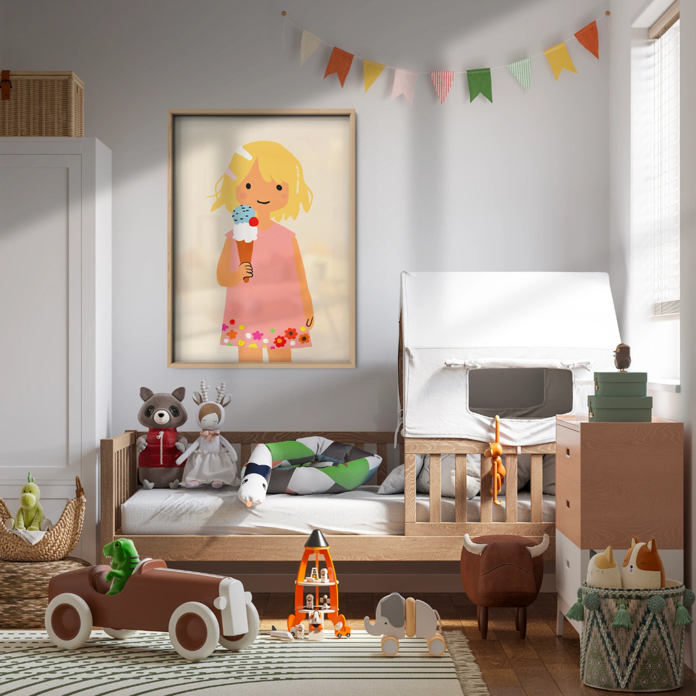 Girl with an Ice Cream Two Nursery Print