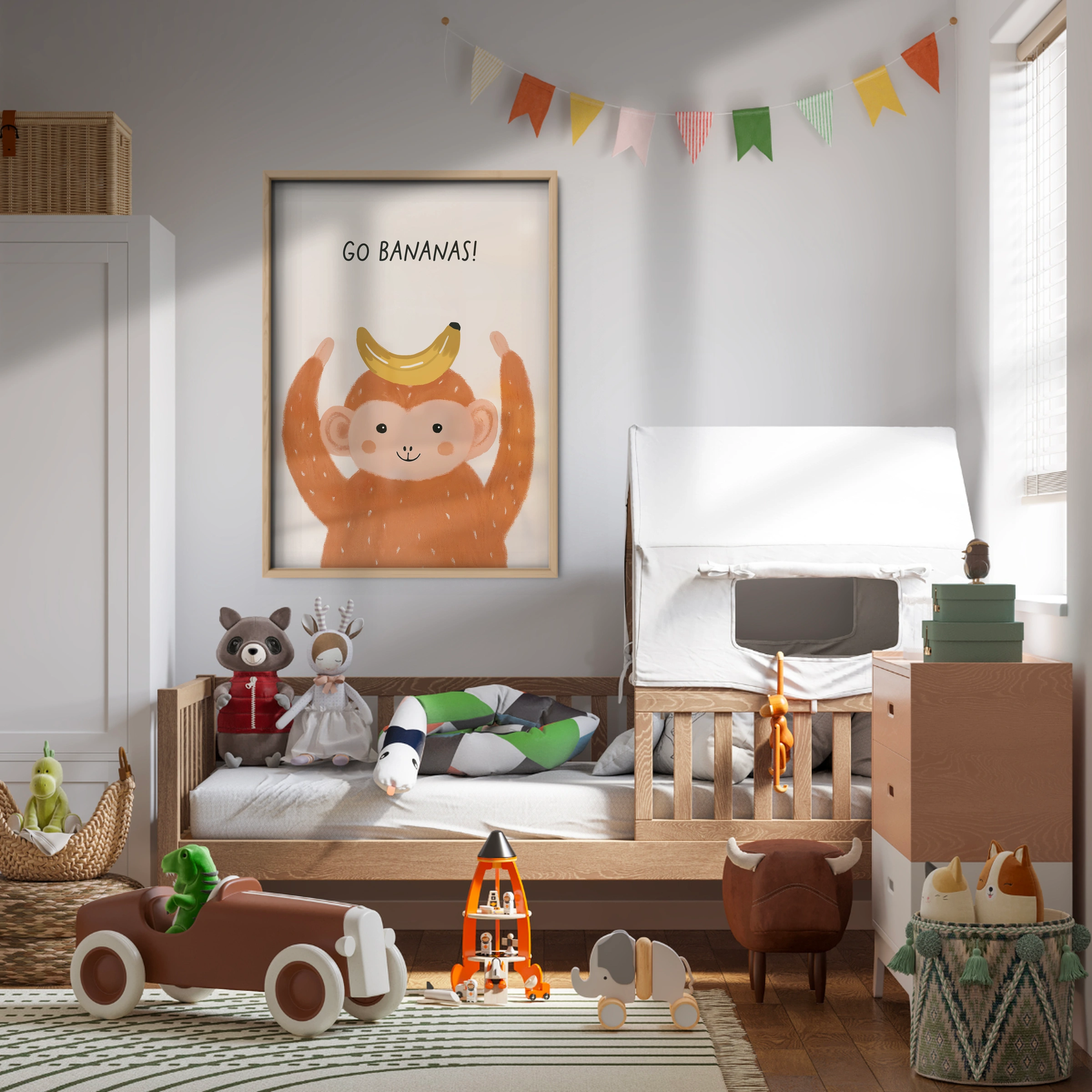 Go Bananas Monkey Nursery Print