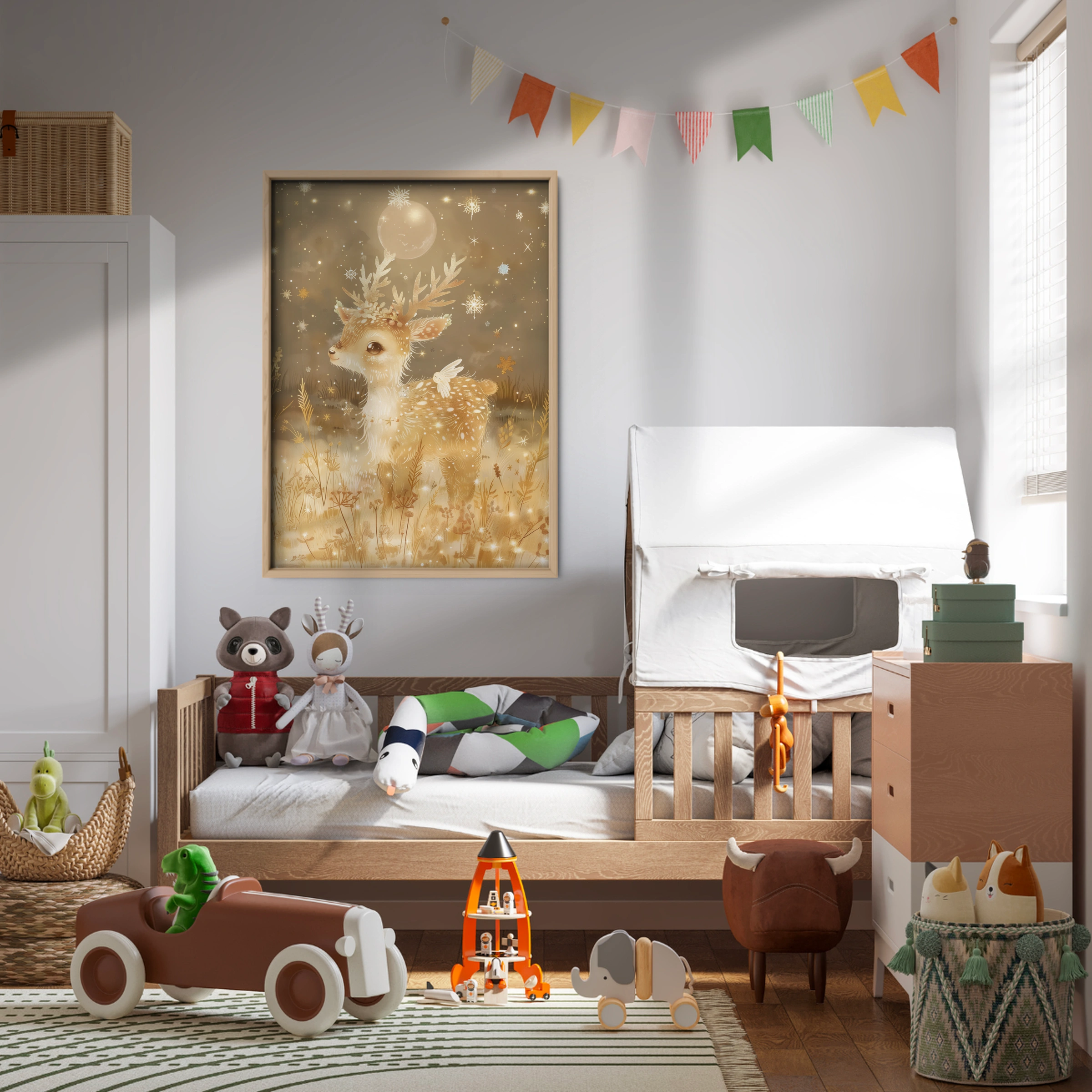 Golden Fawn Nursery Print
