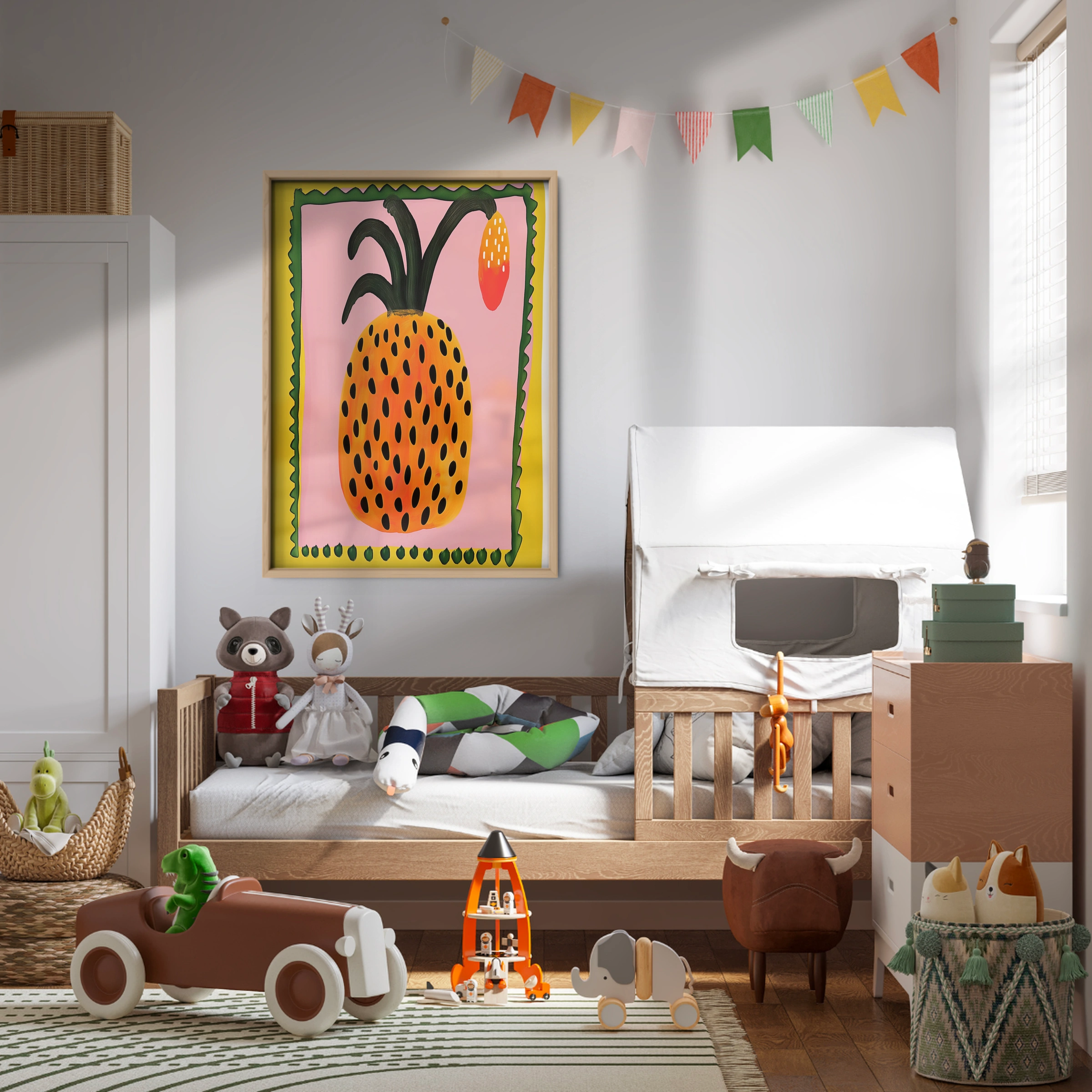 Golden Pineapple Nursery Print
