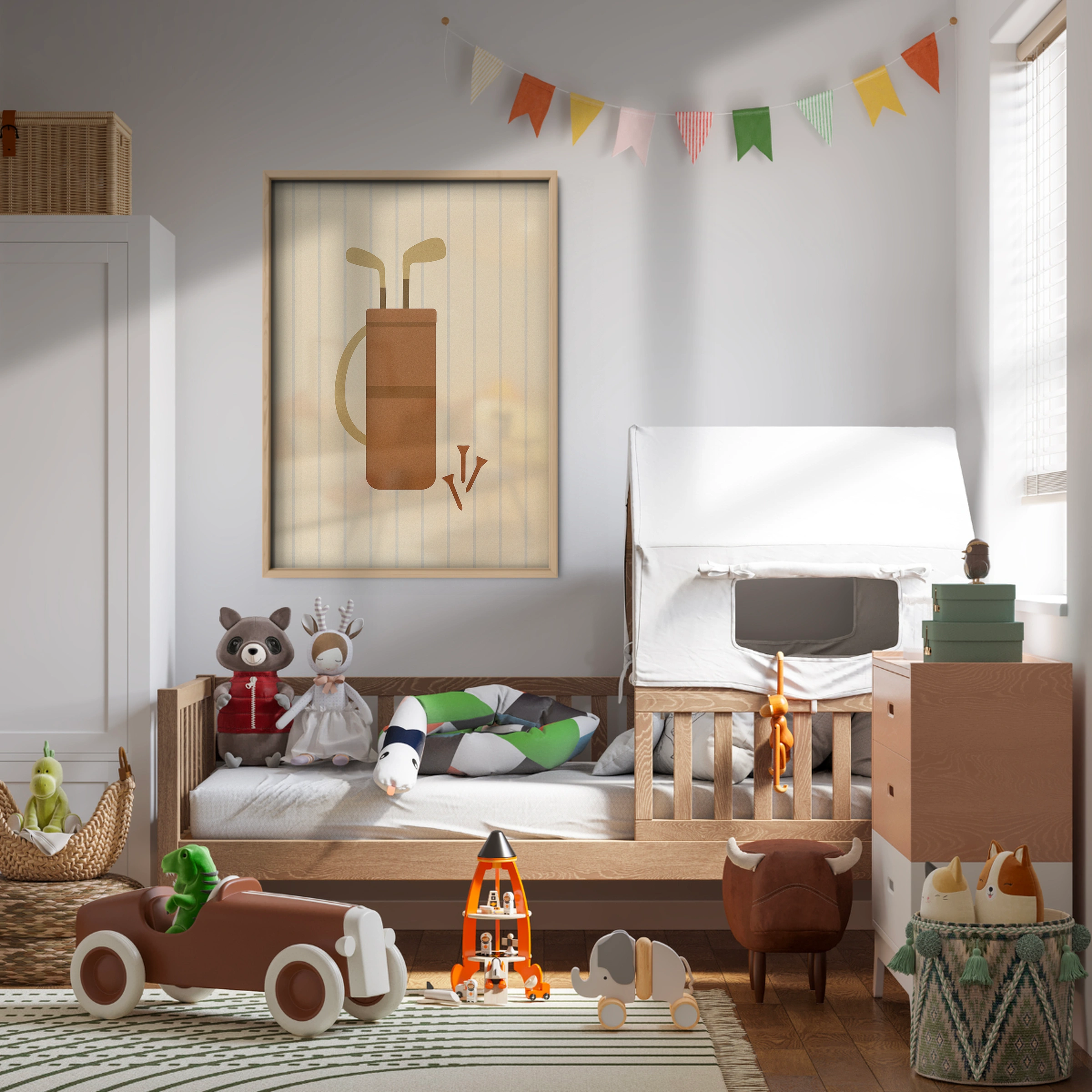 Golf Bag and Clubs Nursery Print