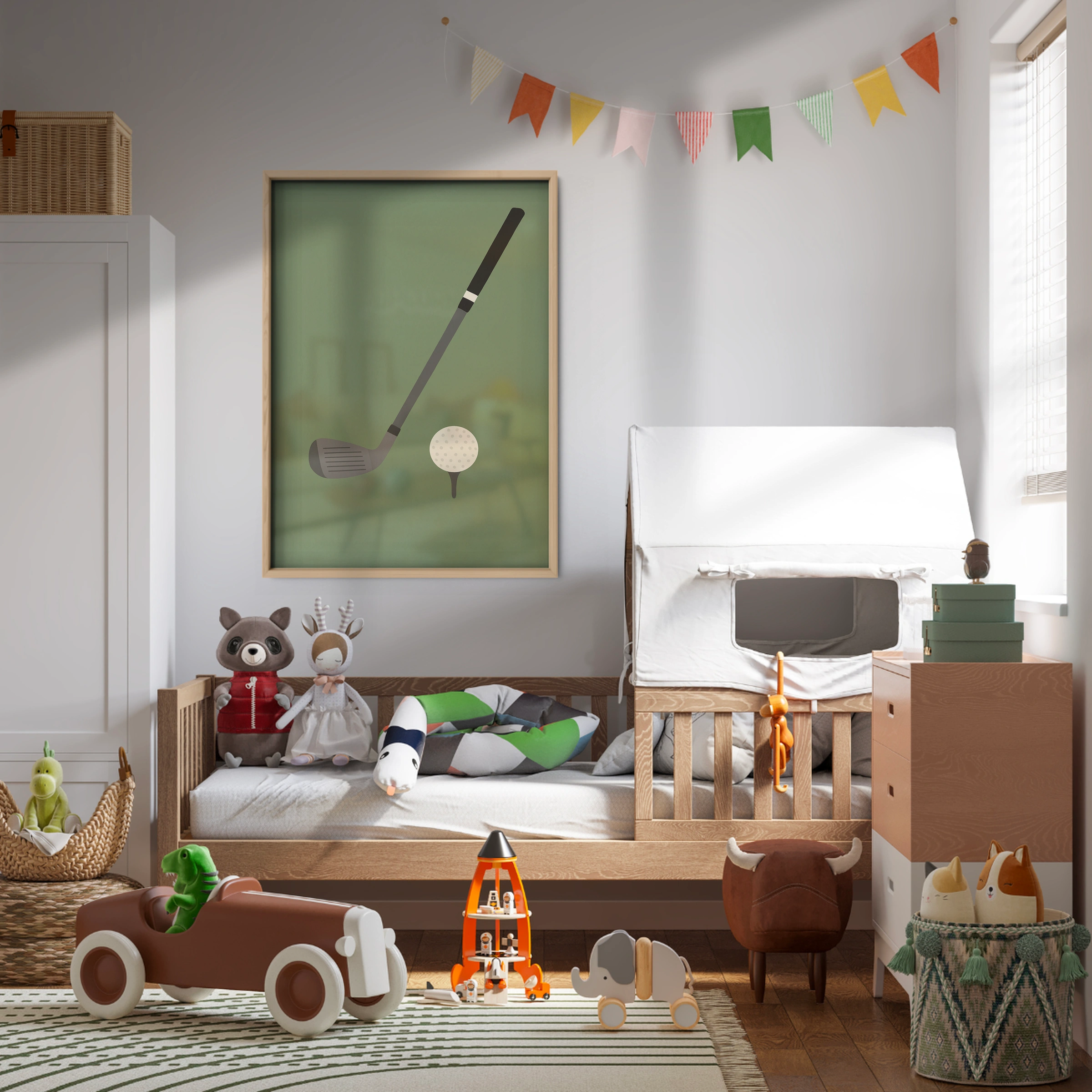 Golf Club and Ball Two Nursery Print - kids room wall art print