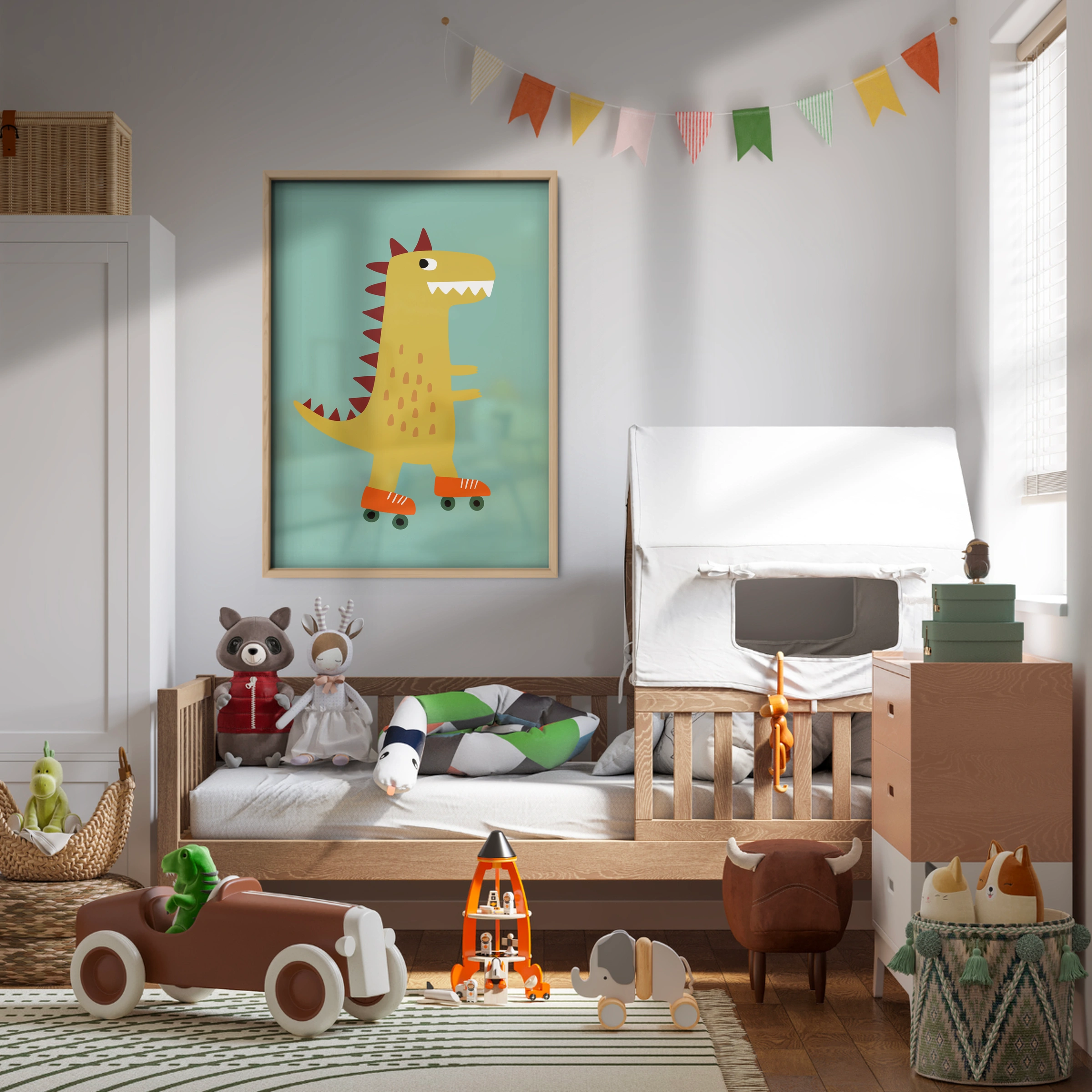 Green Dinosaur Nursery Print