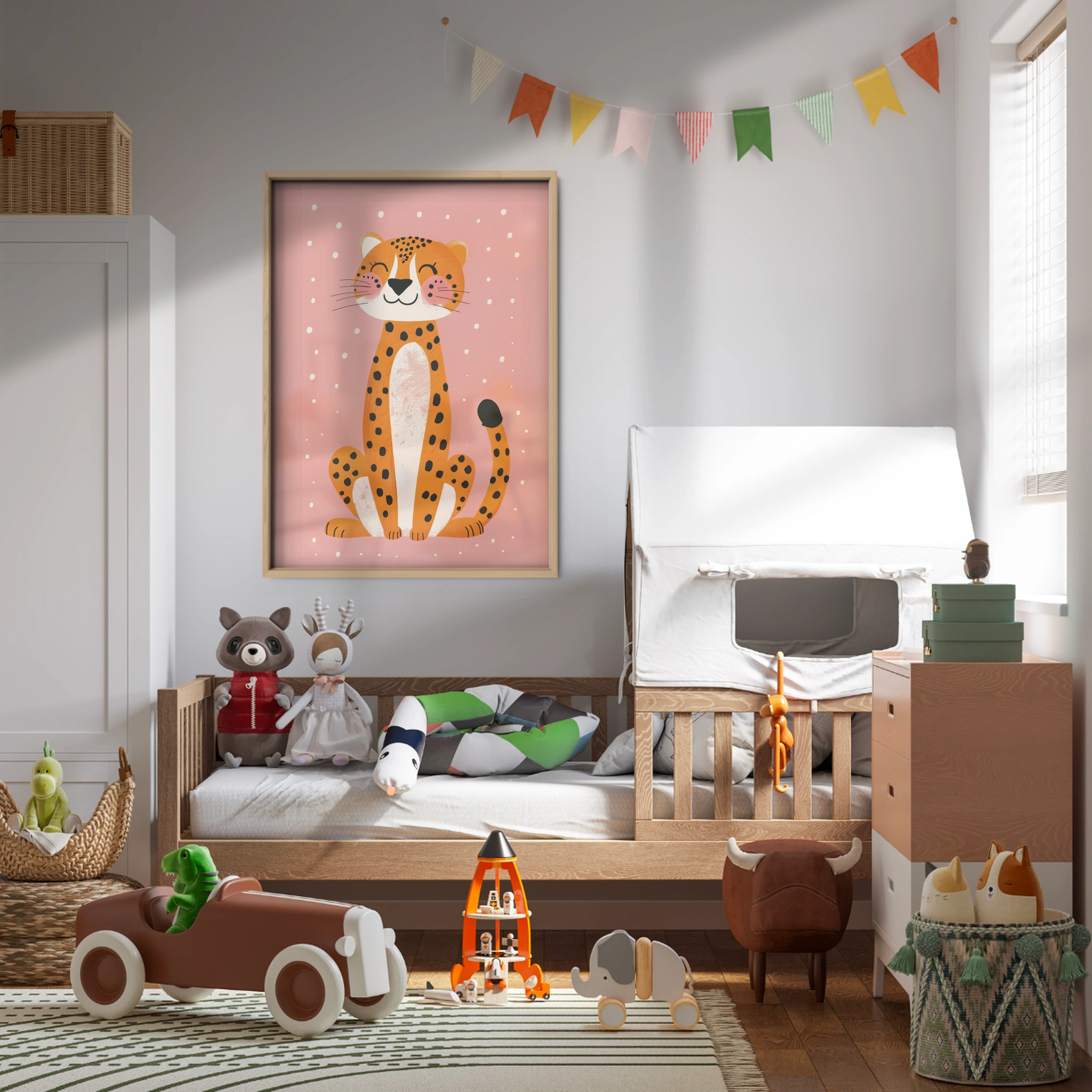 Happy Cheetah Nursery Print