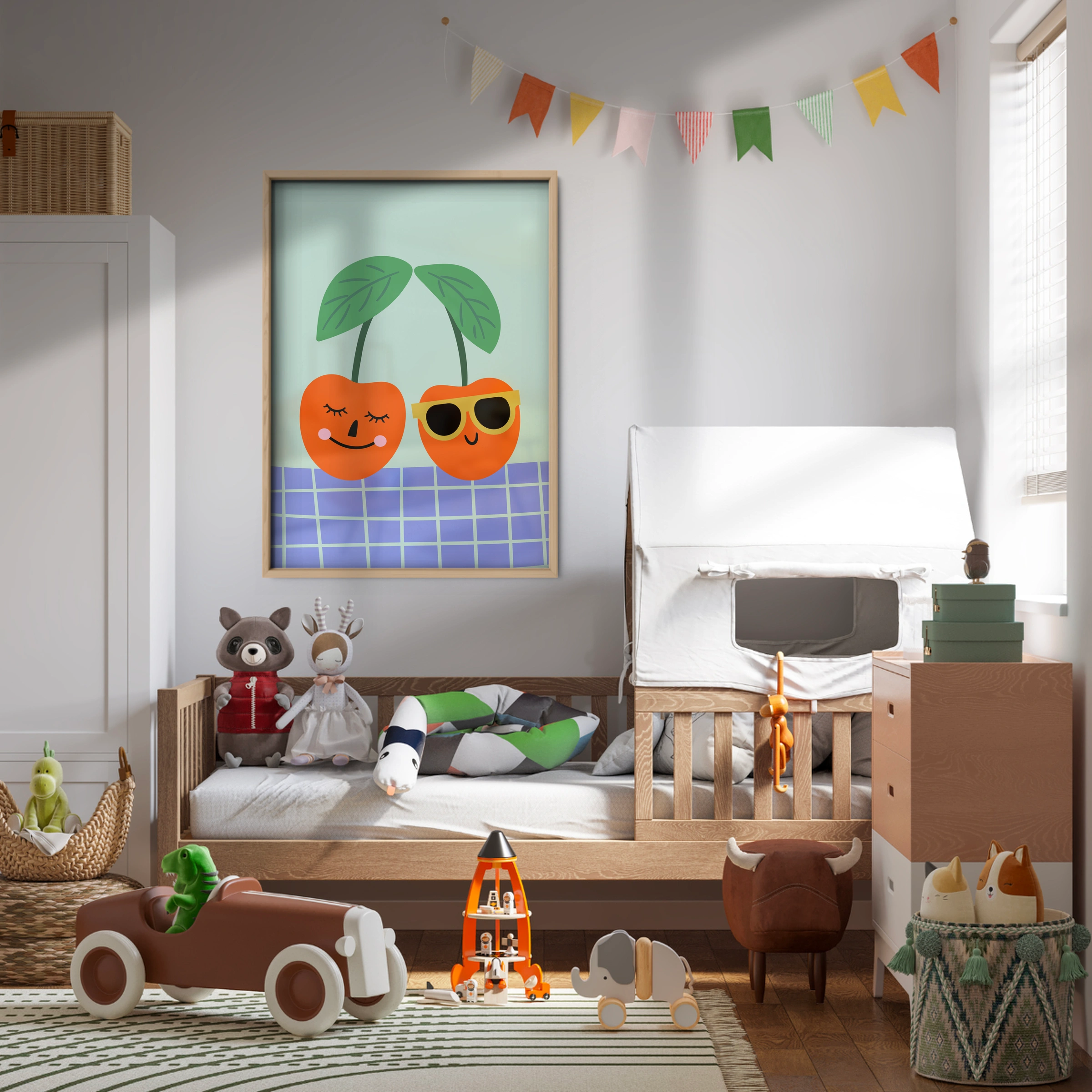 Happy Cherries Nursery Print