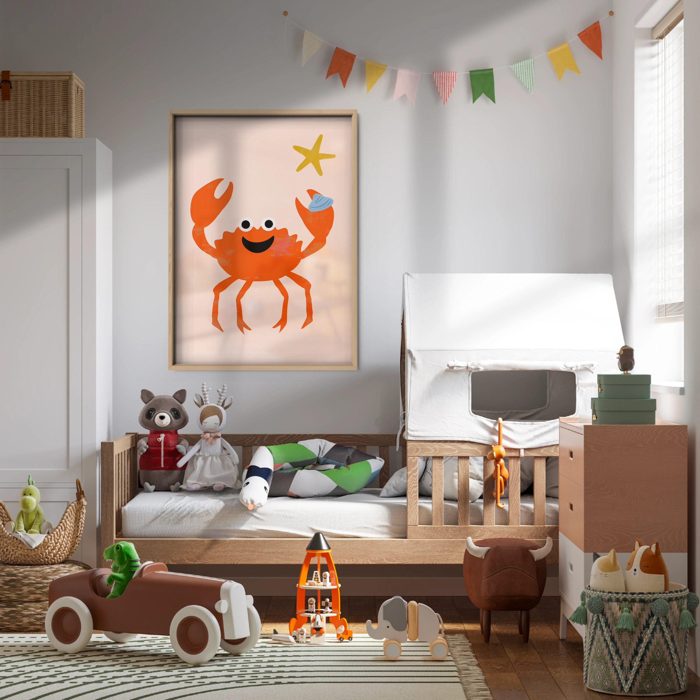 Happy Crab Nursery Print