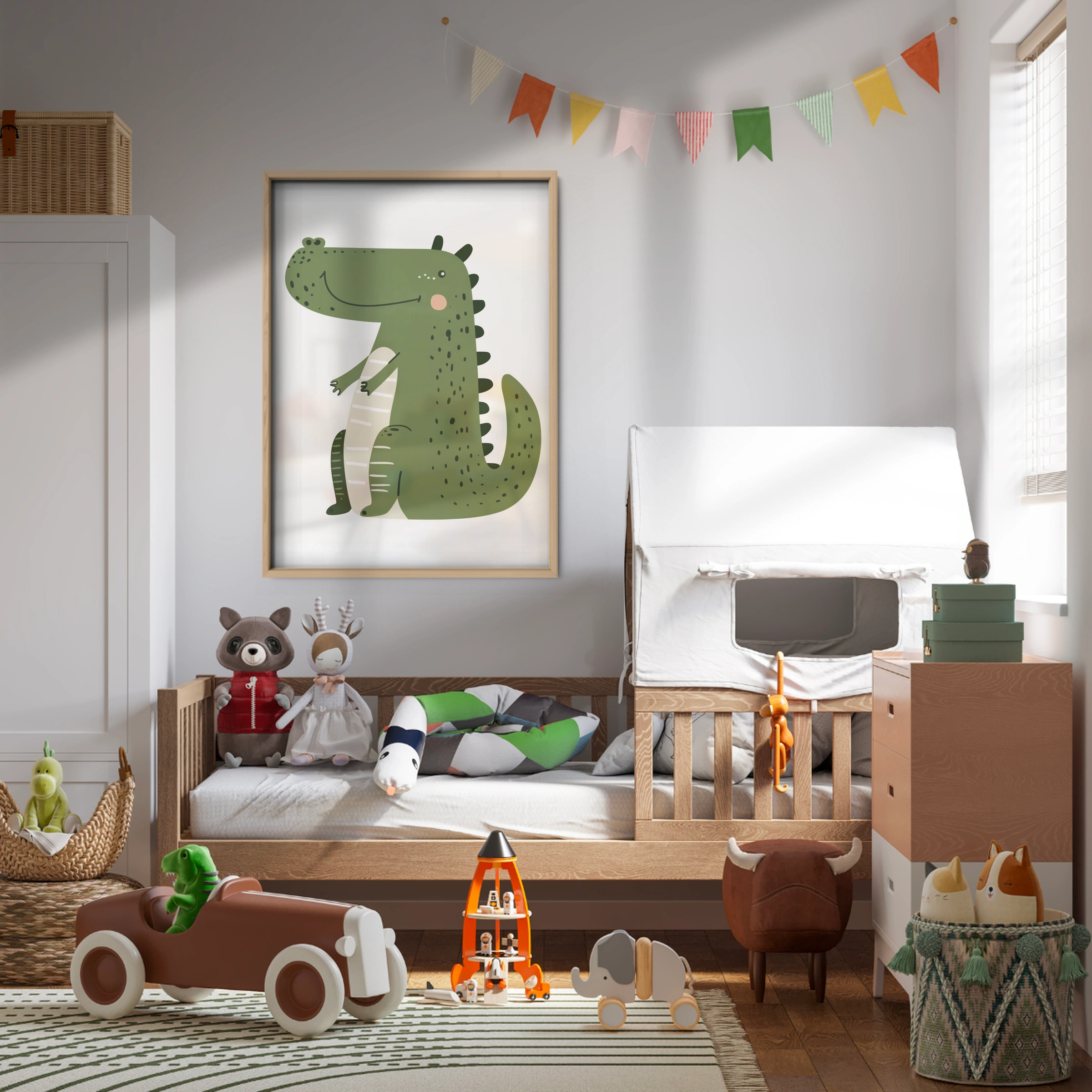 Happy Crocodile Nursery Print