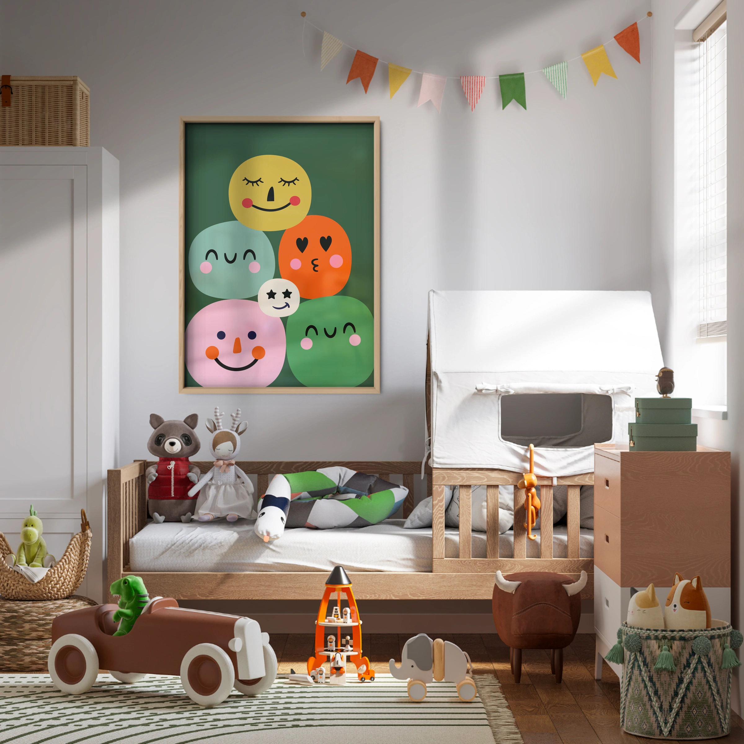 Happy Faces Nursery Print