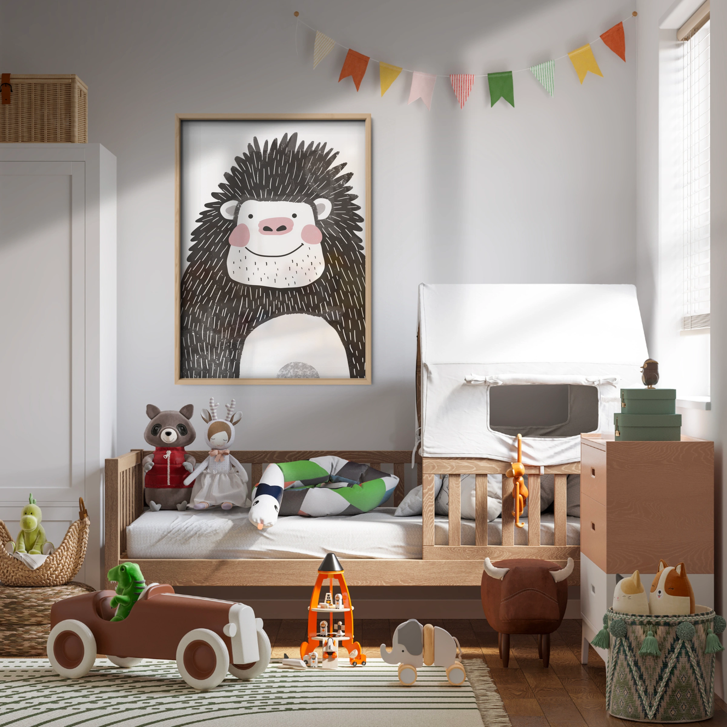 Happy Gorilla Nursery Print