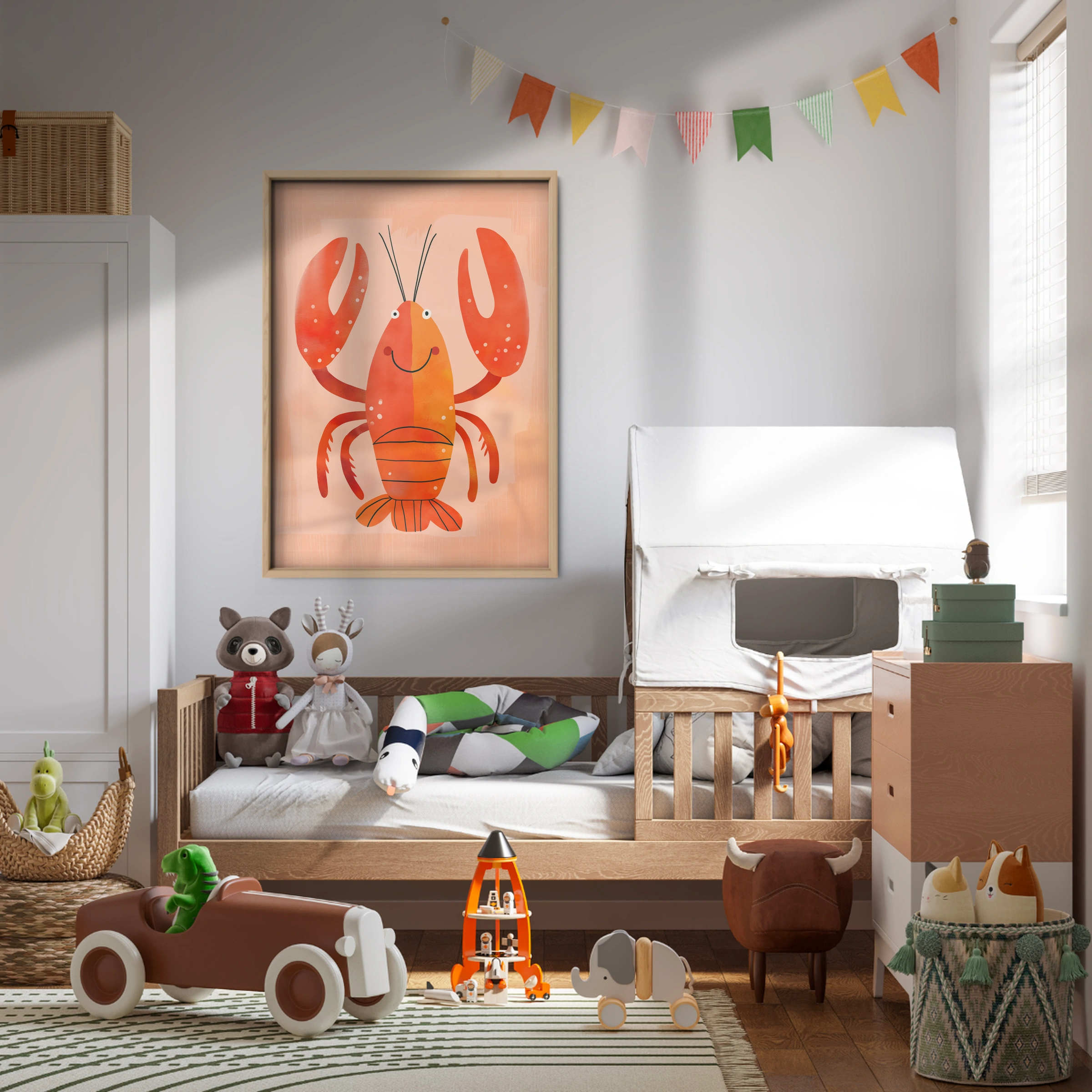 Happy Lobster Nursery Print
