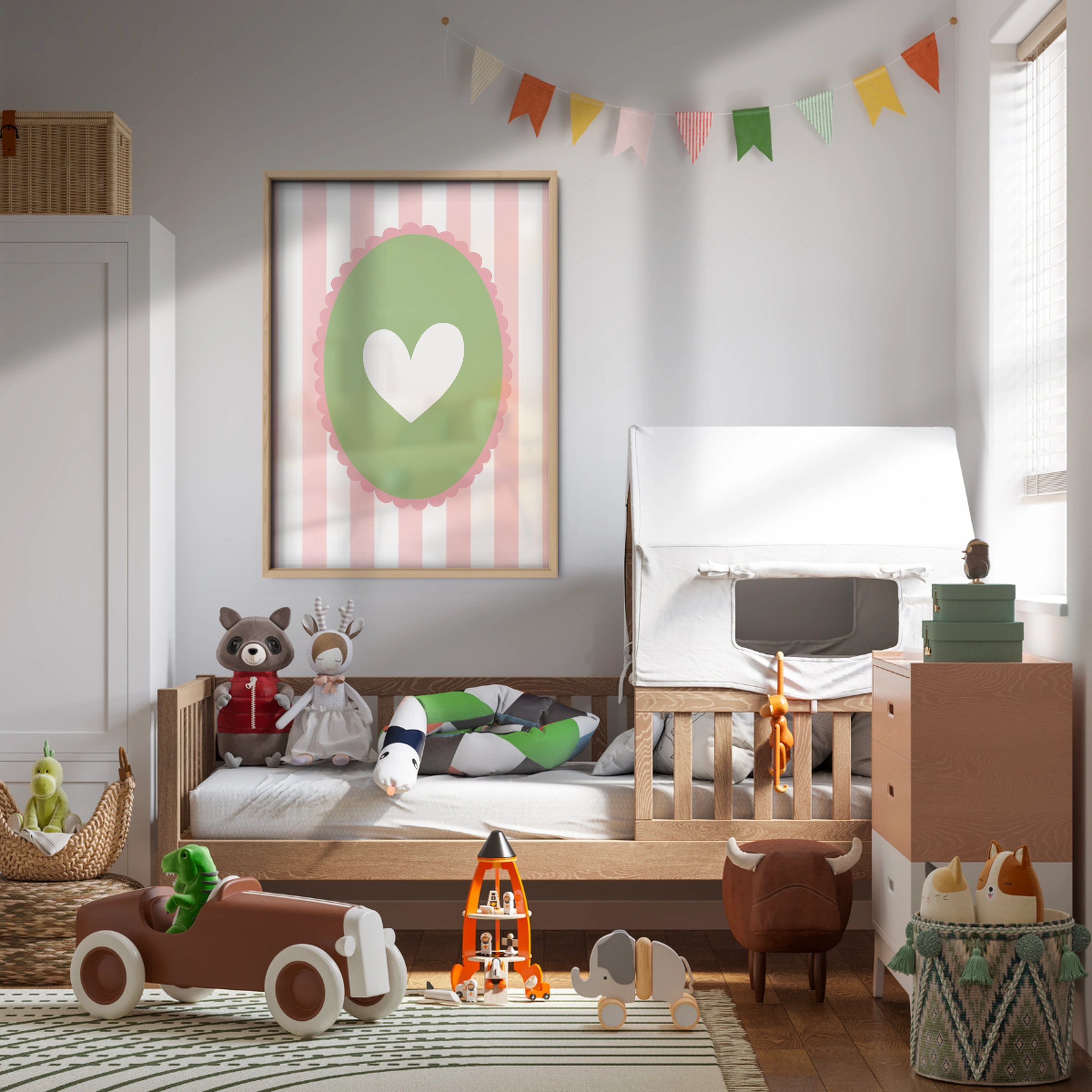 Heart Cameo Nursery Print
