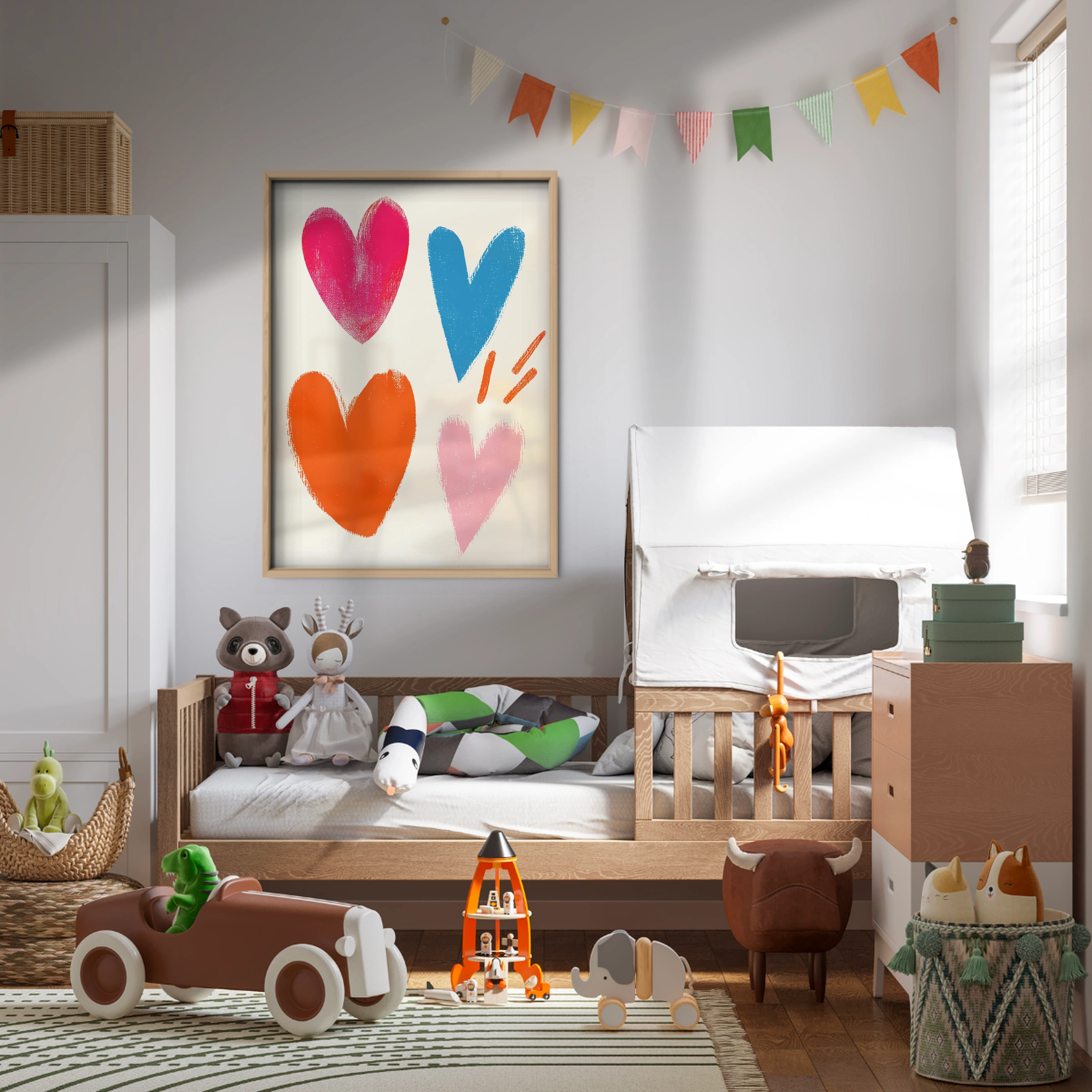 Hearts Nursery Print