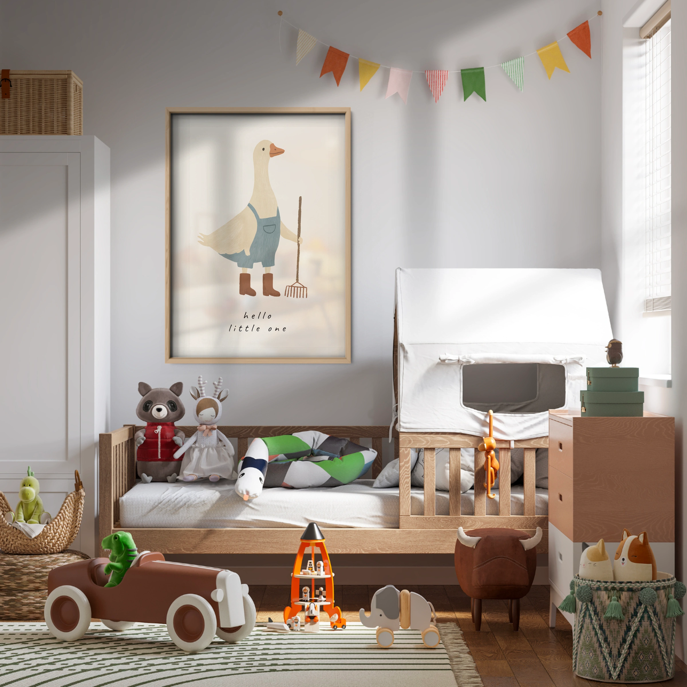 Hello Little One Goose Nursery Print