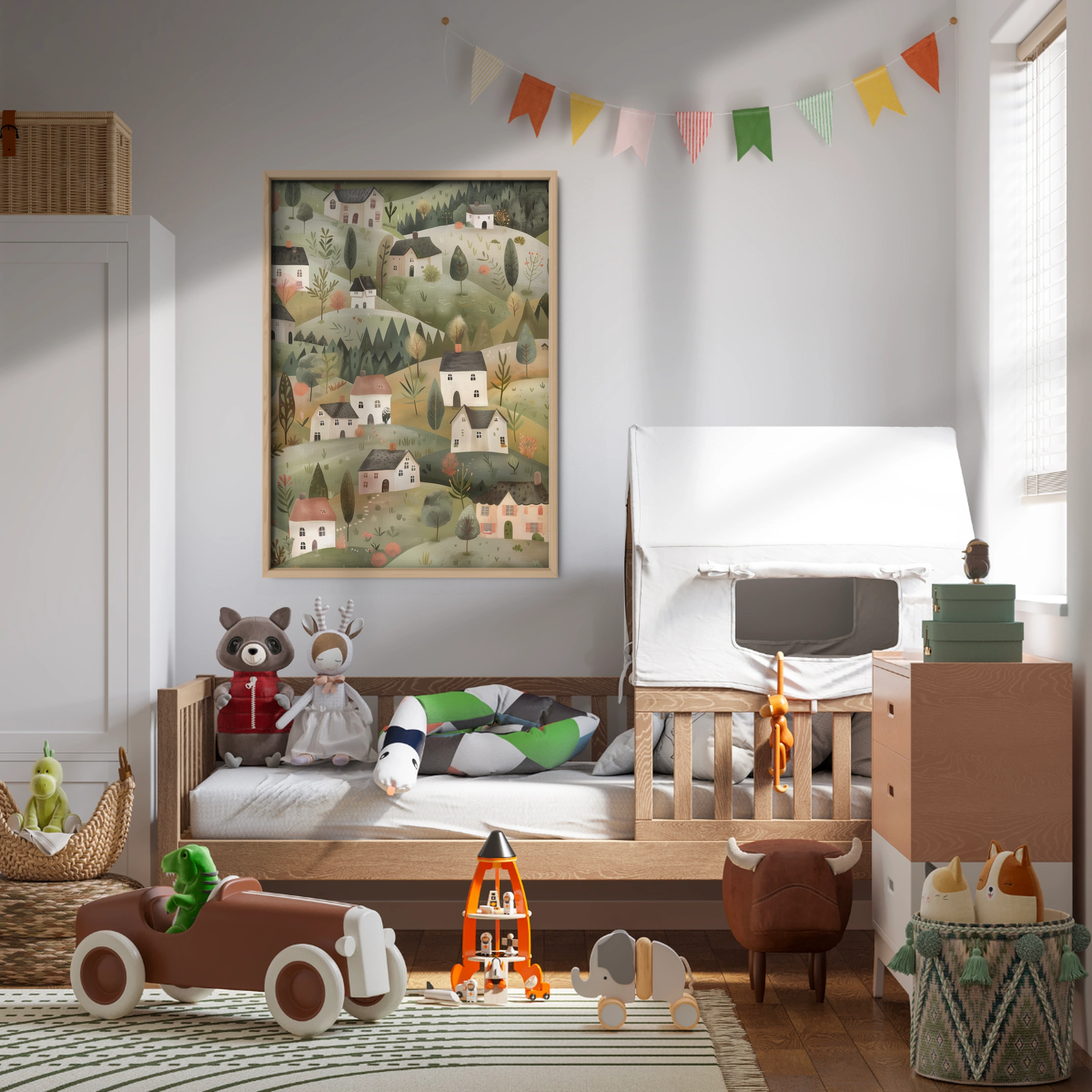 Hillside Houses Nursery Print
