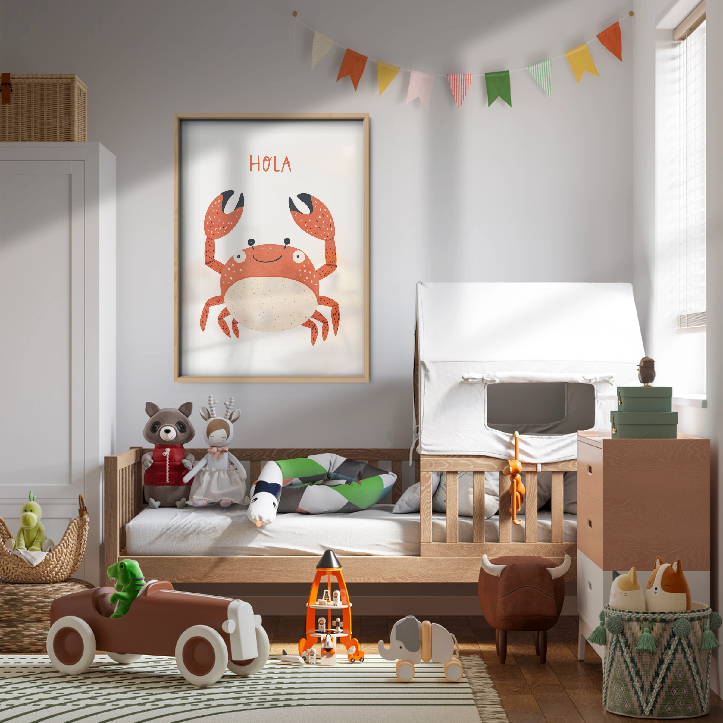 Hola Crab Nursery Print