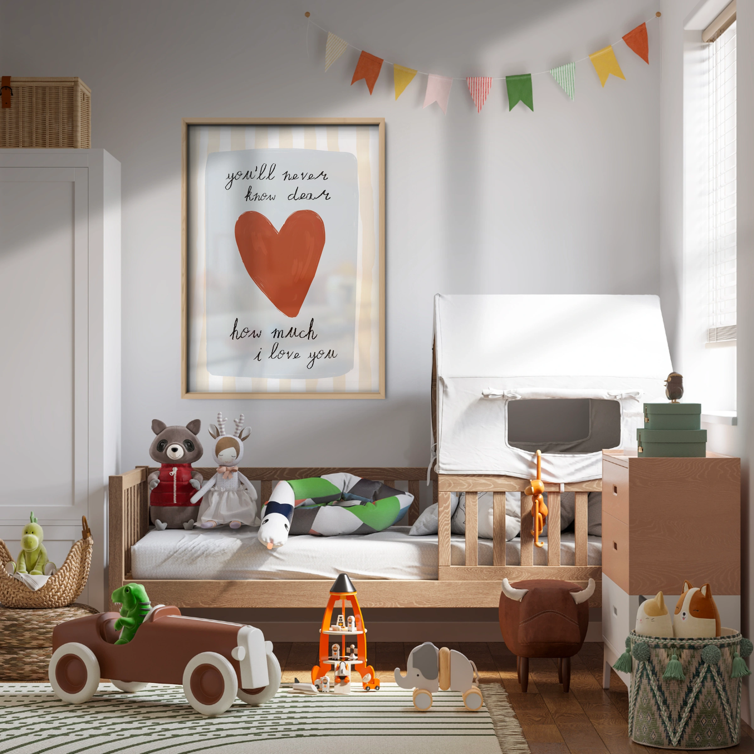 How Much I Love You Text Nursery Print