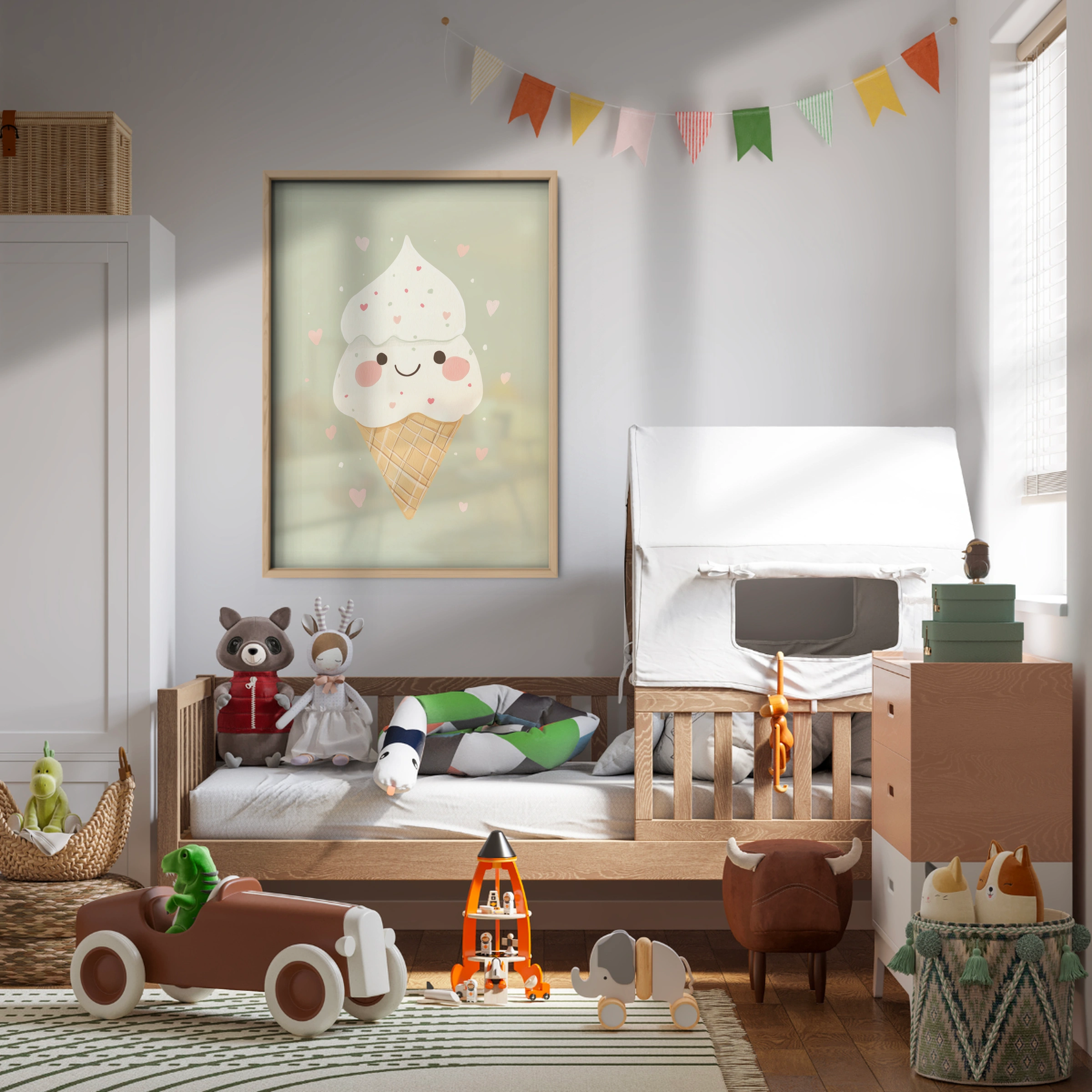 Ice Cream Cone Nursery Print