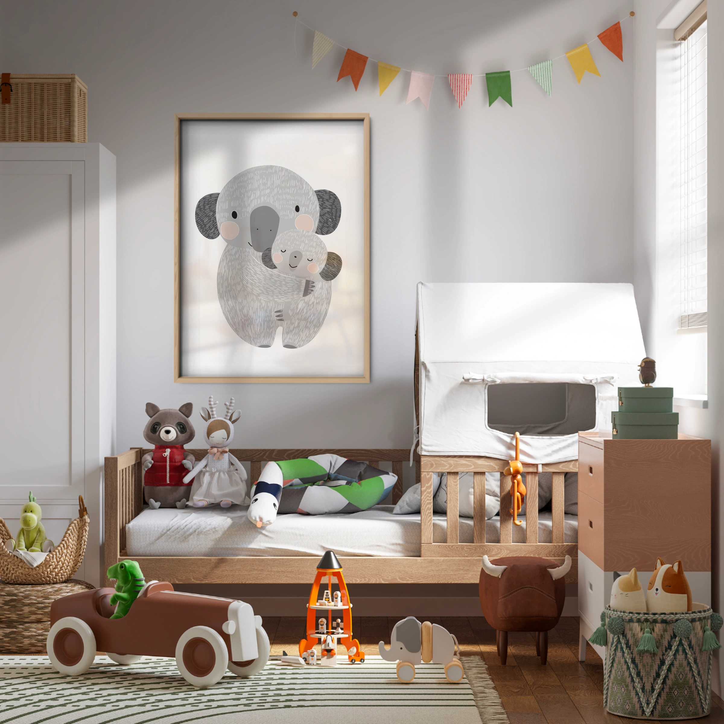 Koala Cuddle Nursery Print