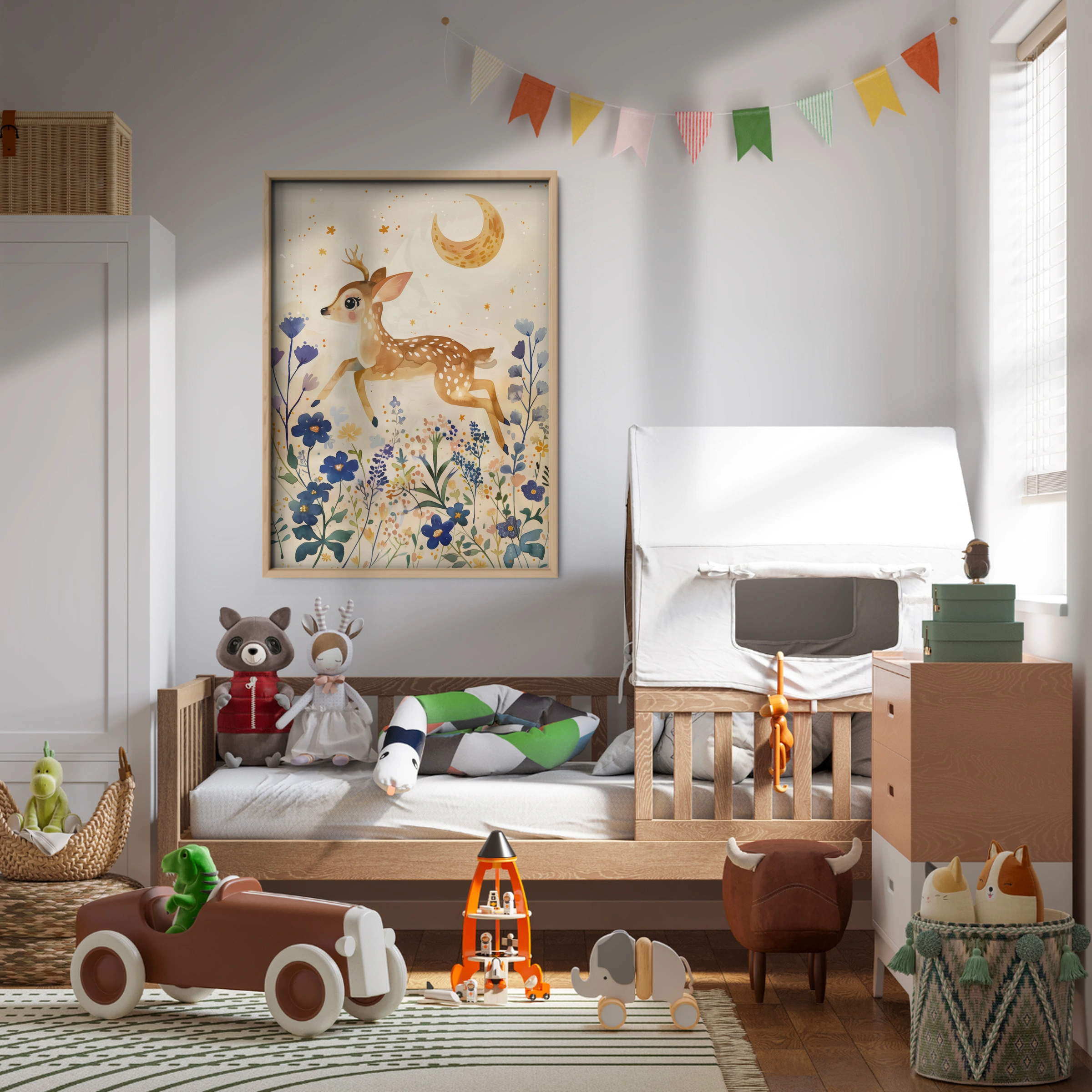Leaping Fawn Nursery Print