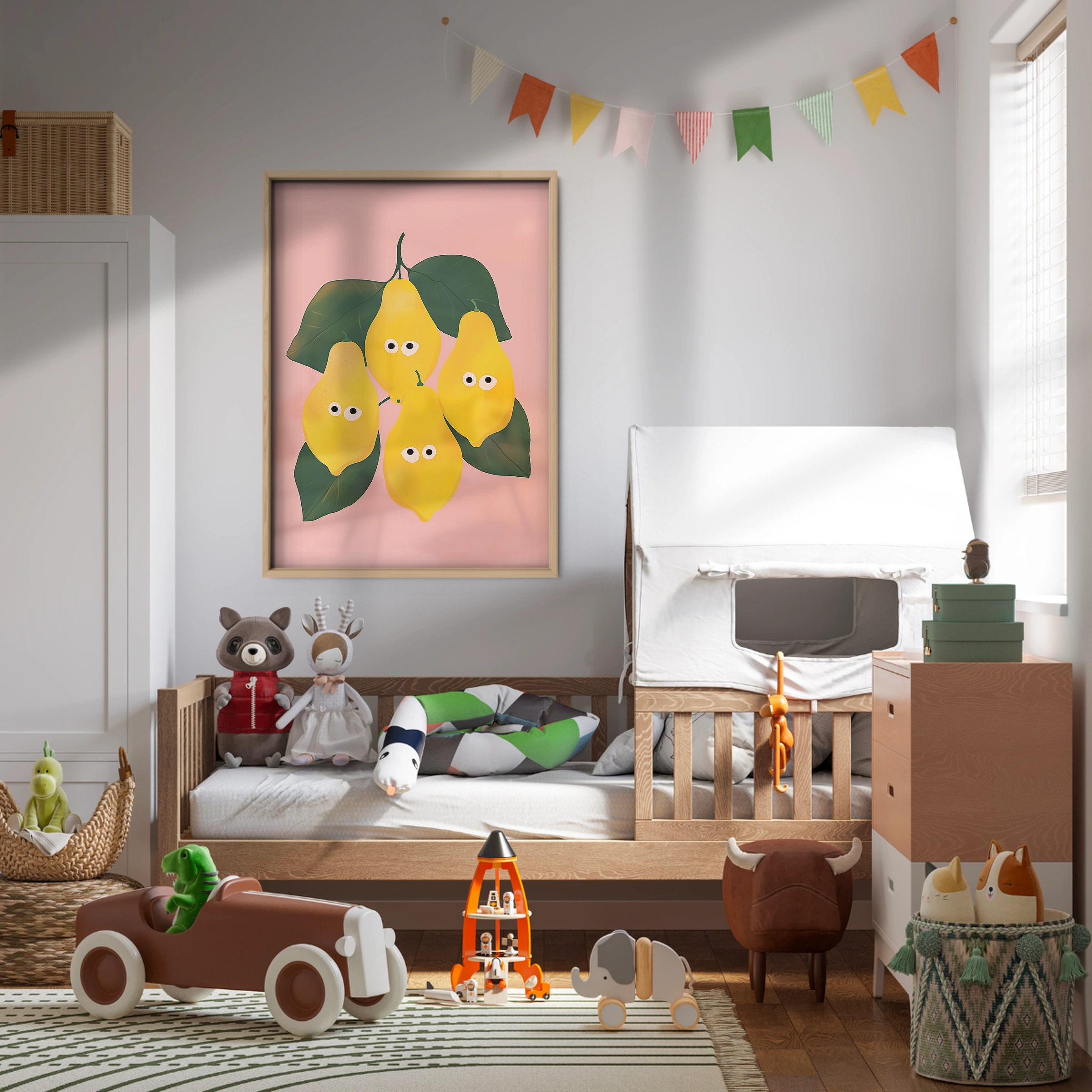Lemons and Pears Nursery Print