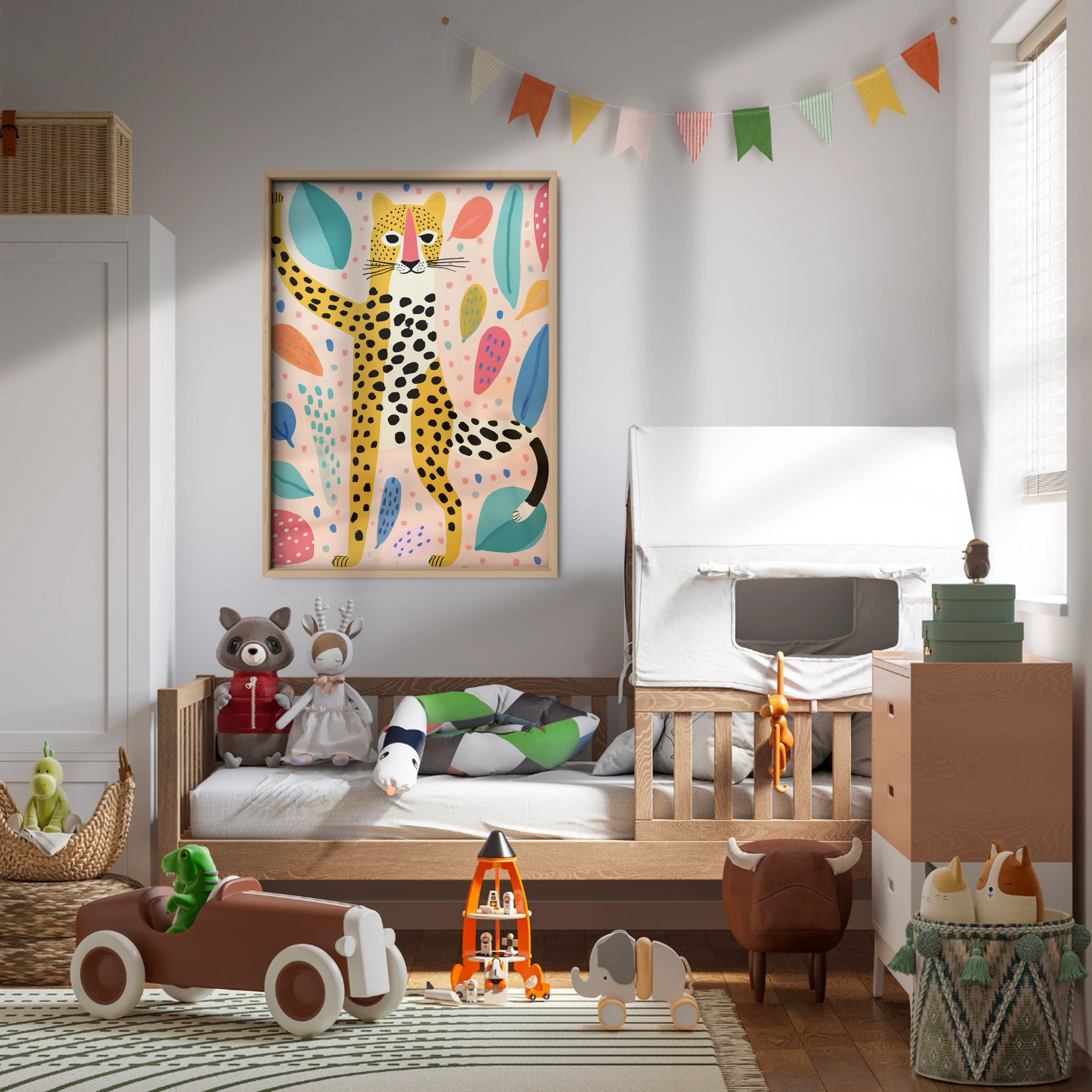 Leopard Among Leaves Nursery Print