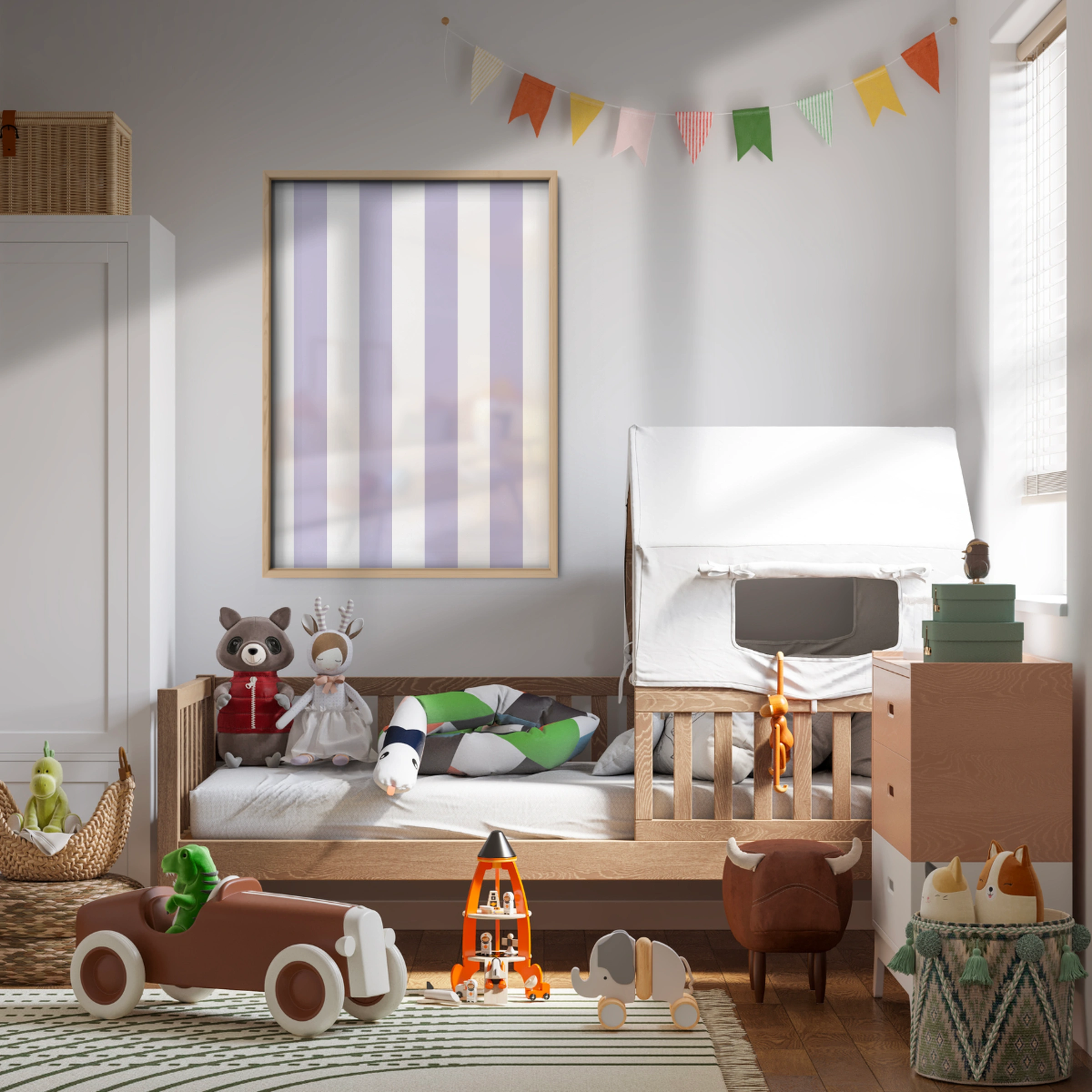 Lilac Stripes Nursery Print